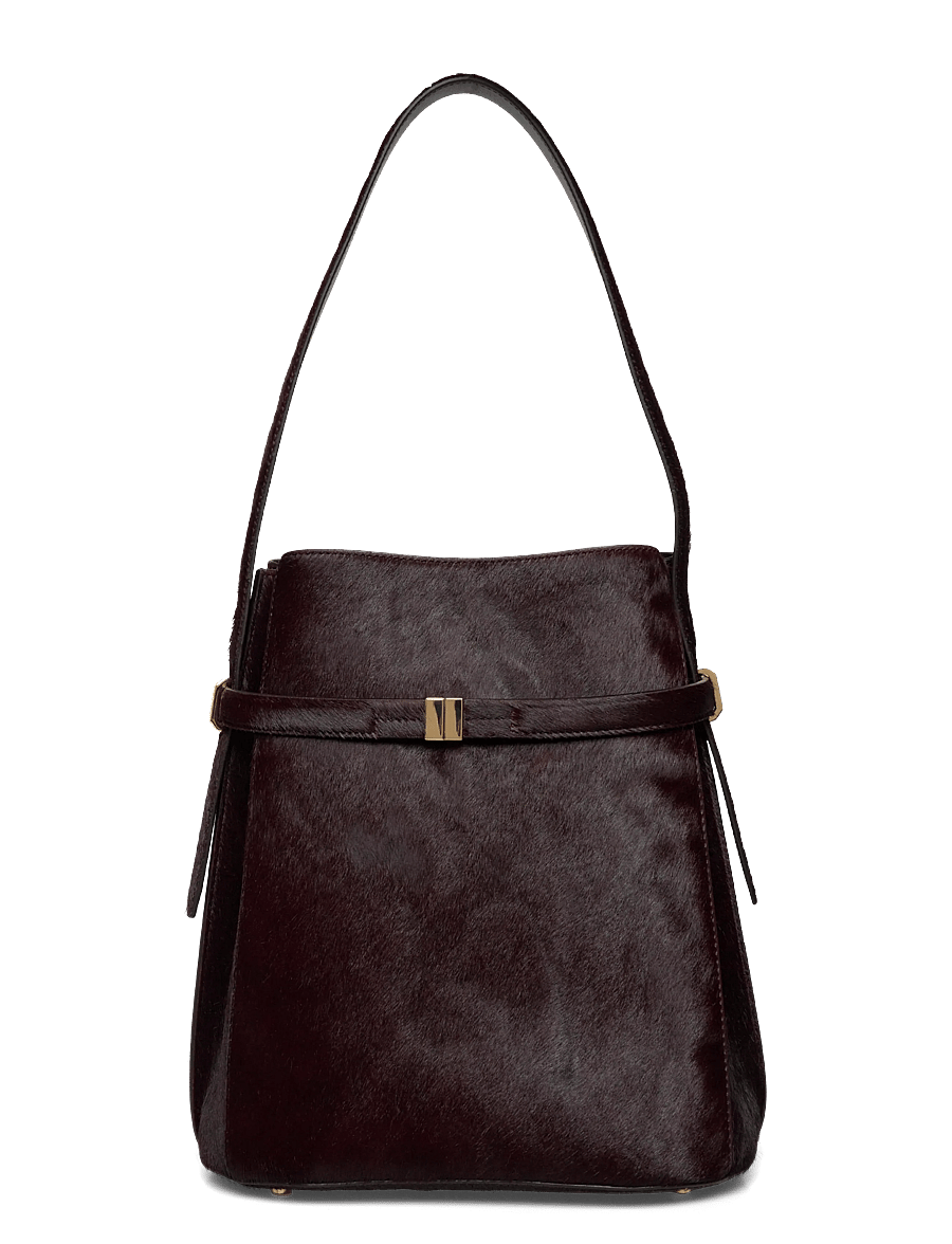 TOTEME - Belted Pony Hair Bucket Bag - modetrends - brown - 0