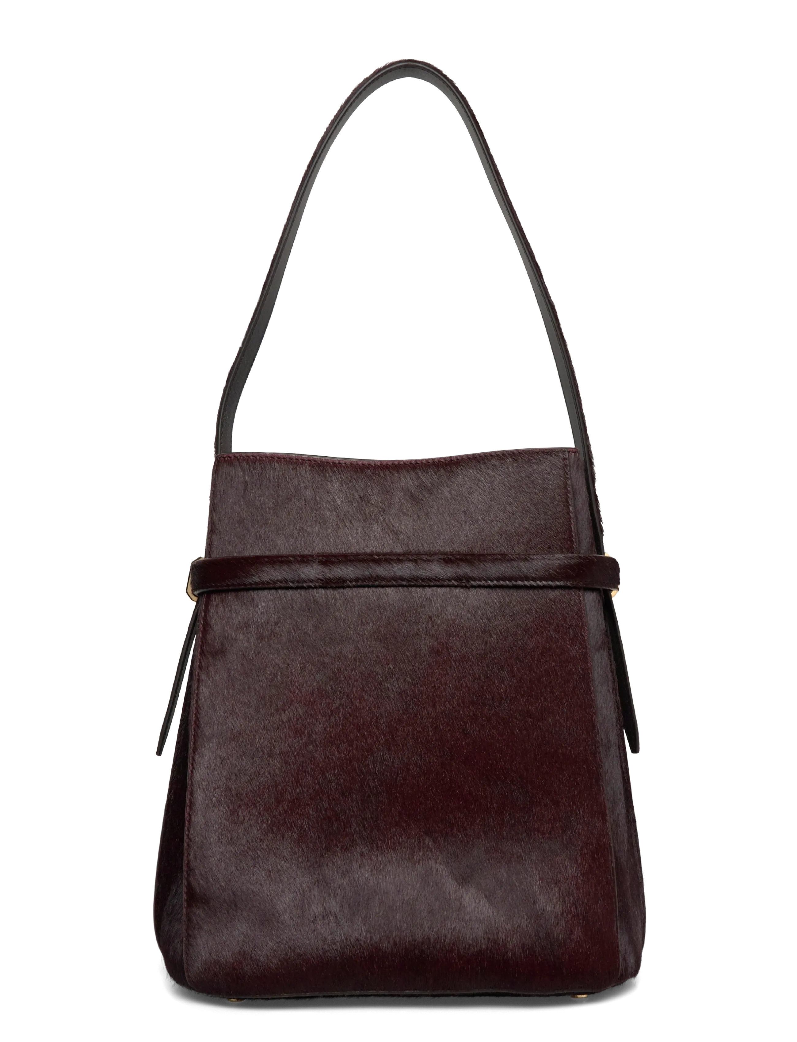 TOTEME - Belted Pony Hair Bucket Bag - modetrends - brown - 1