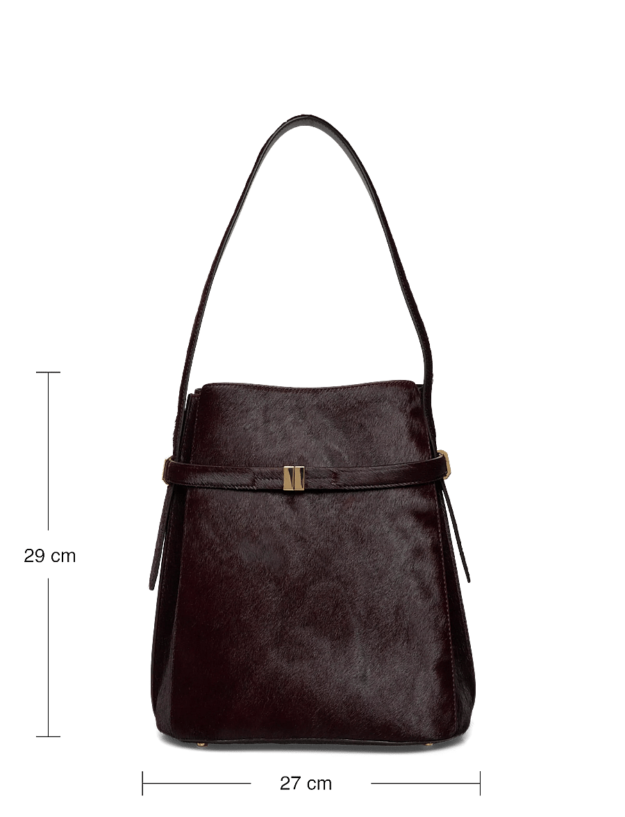 TOTEME - Belted Pony Hair Bucket Bag - modetrends - brown - 3