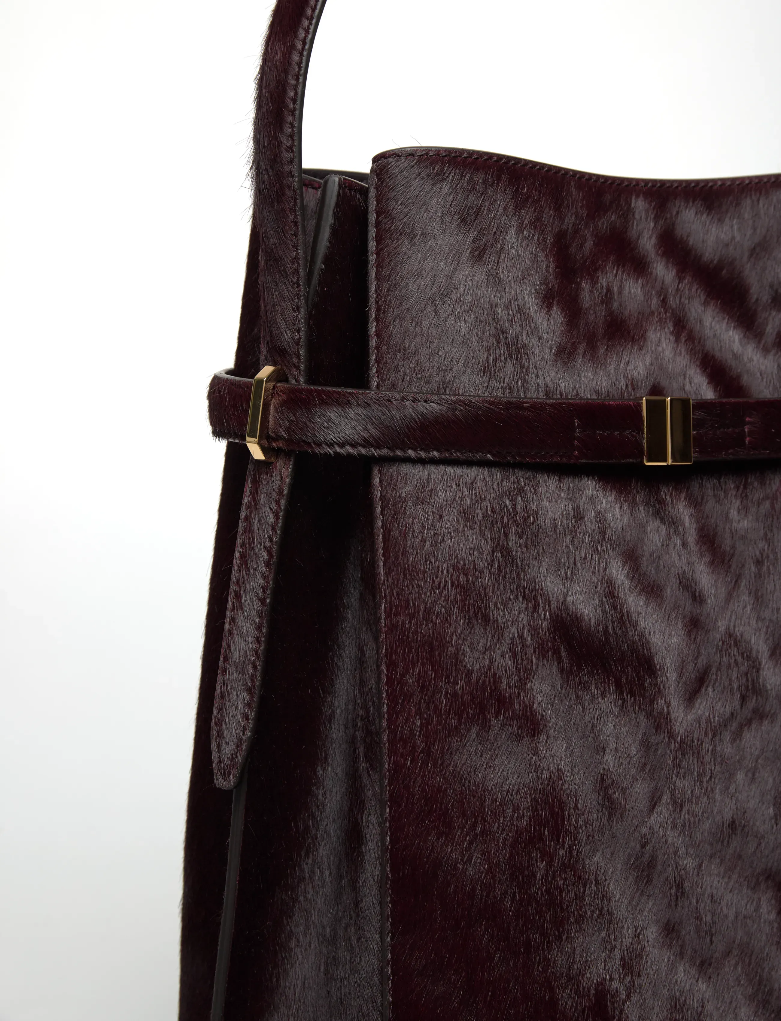 TOTEME - Belted Pony Hair Bucket Bag - modetrends - brown - 4