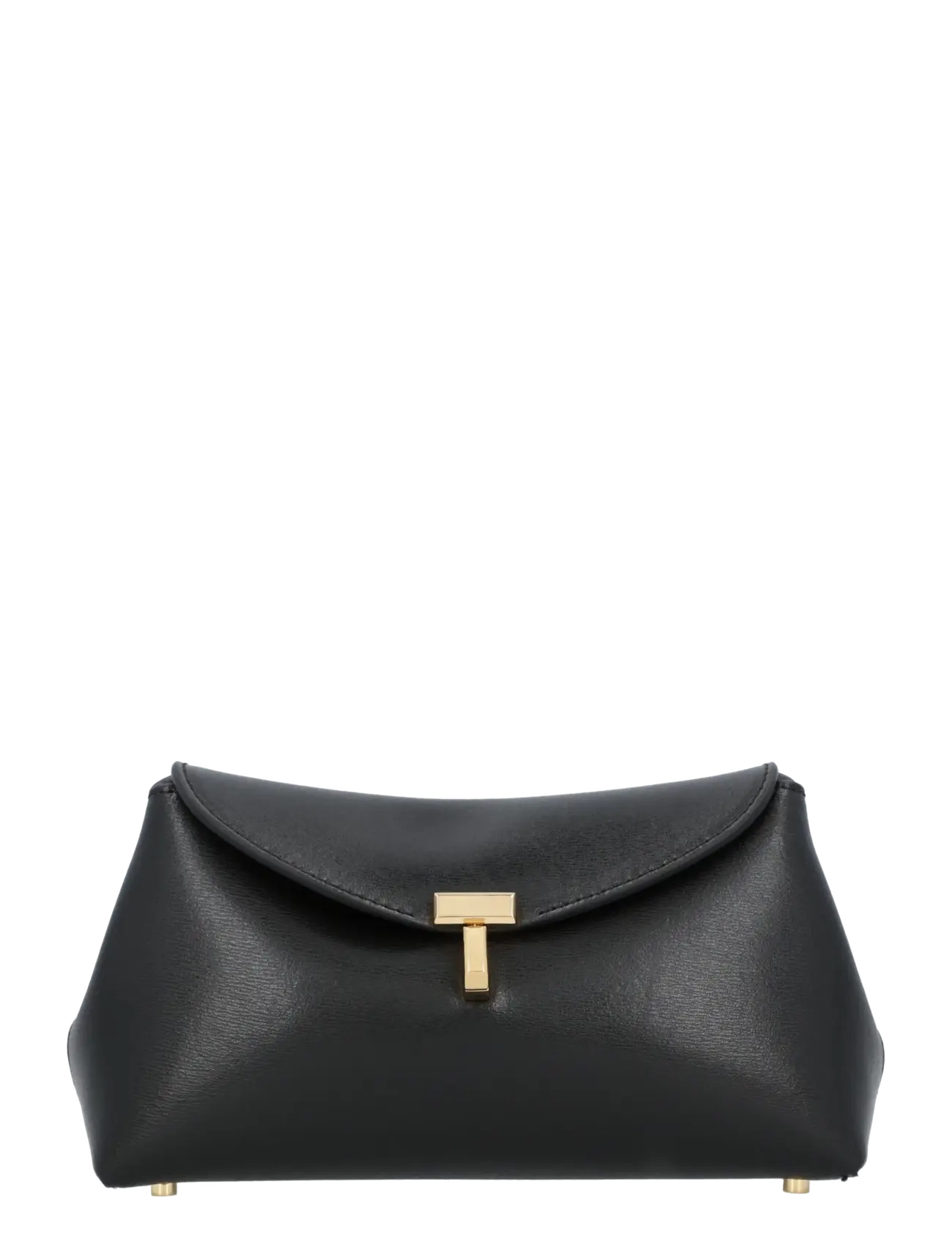 TOTEME Mini T-lock leather clutch - Pochettes - BLACK / black