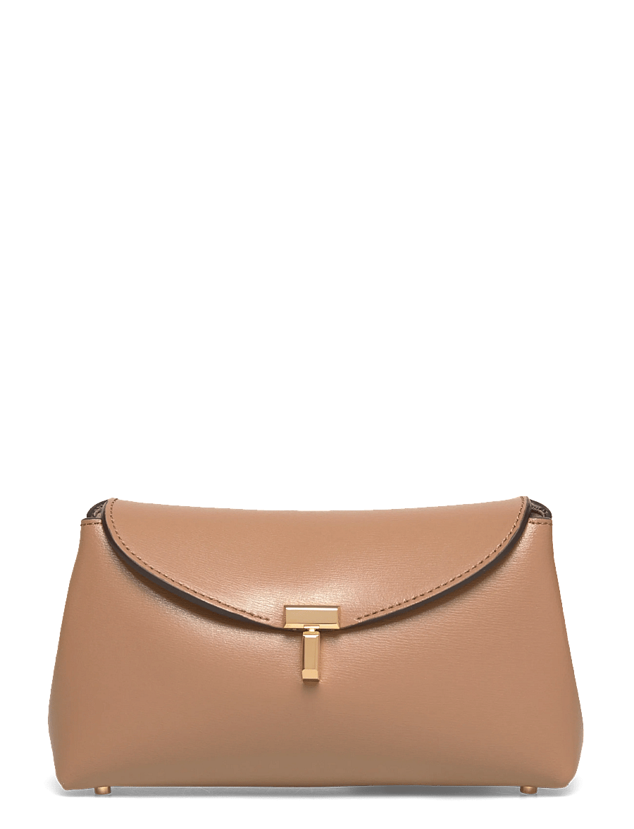 TOTEME - Mini T-Lock Leather Clutch - brown - 0