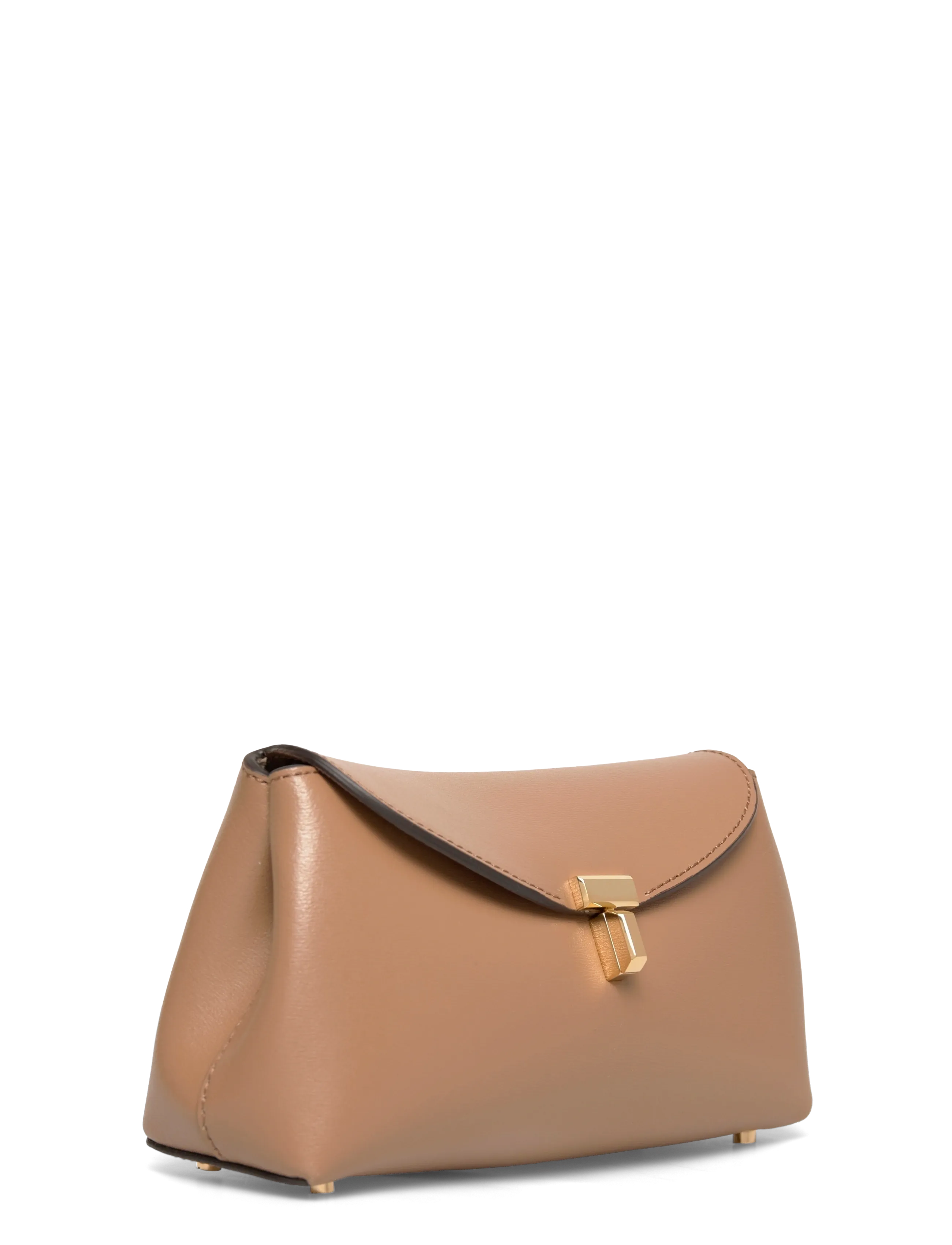 TOTEME - Mini T-Lock Leather Clutch - brown - 2