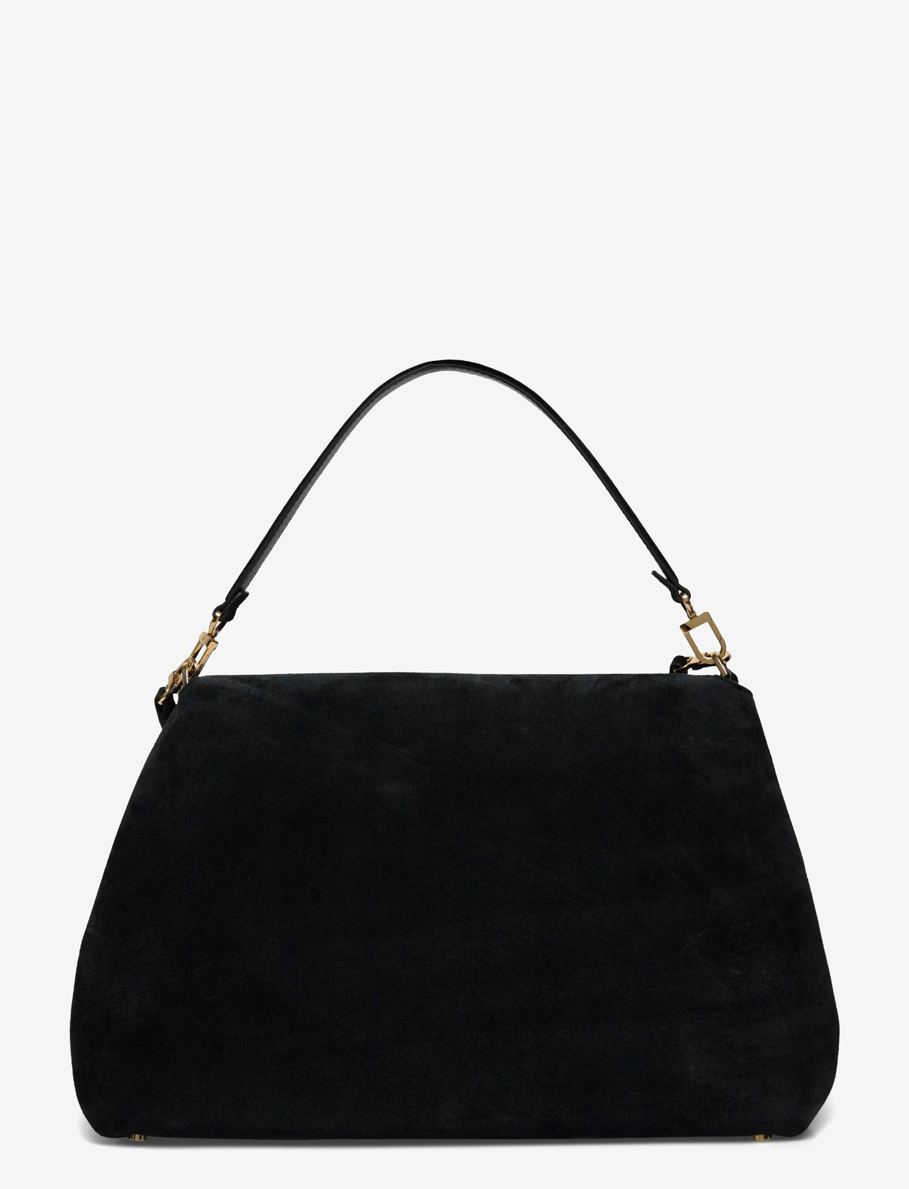 TOTEME - T-Lock Suede Shoulder Bag - skuldertasker - black - 1