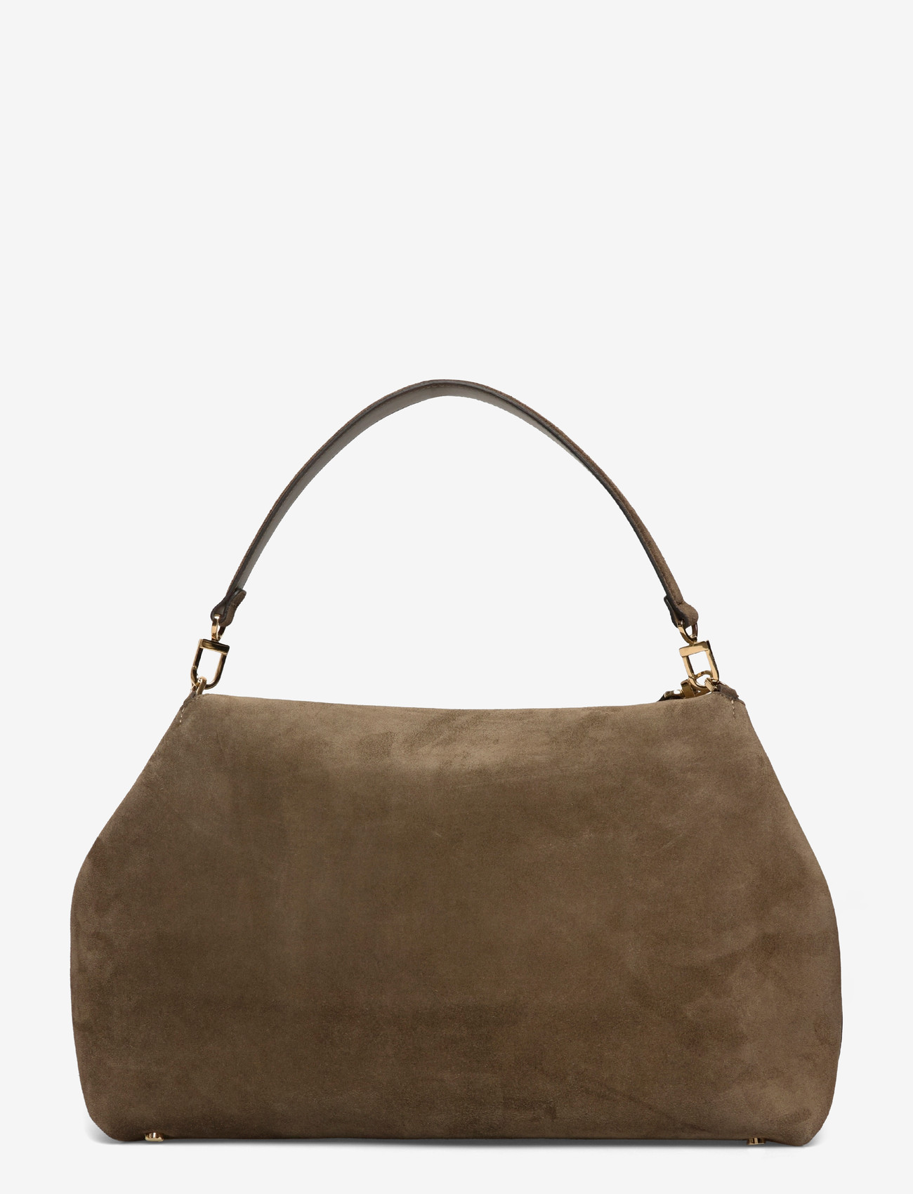 TOTEME - T-Lock Suede Shoulder Bag - skuldertasker - brown - 1