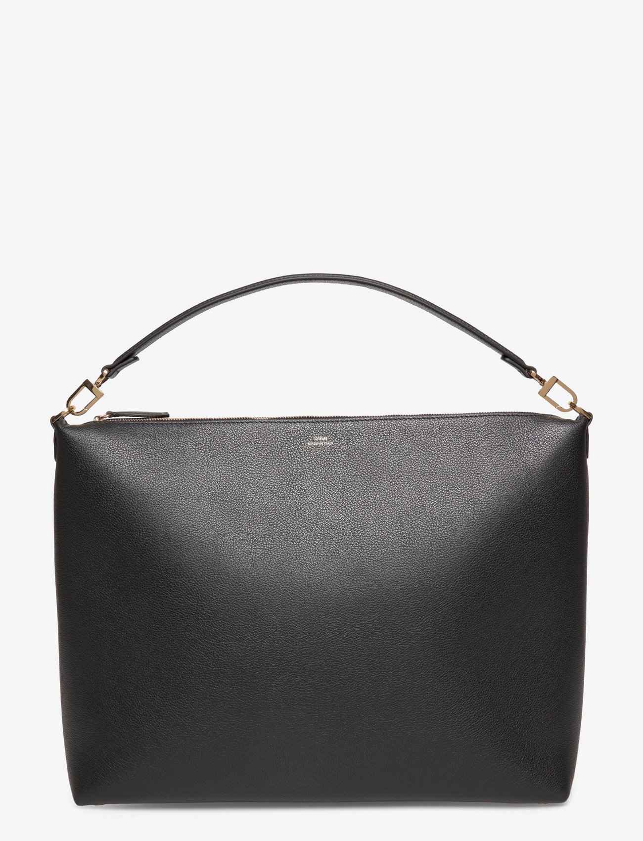 TOTEME - Bevel Leather Shoulder Bag - skuldertasker - black - 0