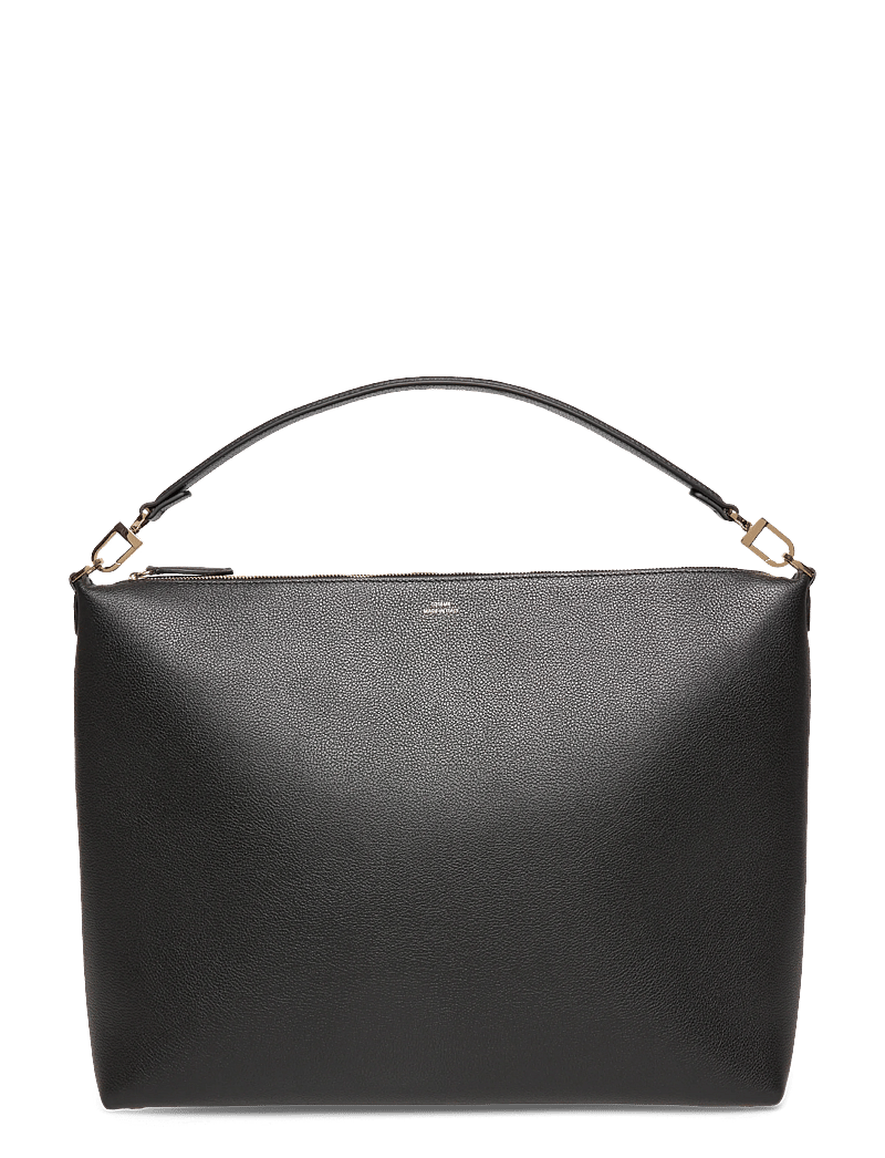 TOTEME - Bevel Leather Shoulder Bag - skuldertasker - black - 0