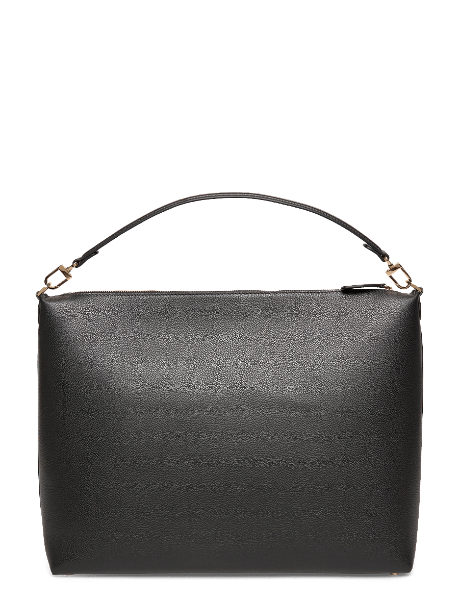 TOTEME - Bevel Leather Shoulder Bag - axelremsväskor - black - 1