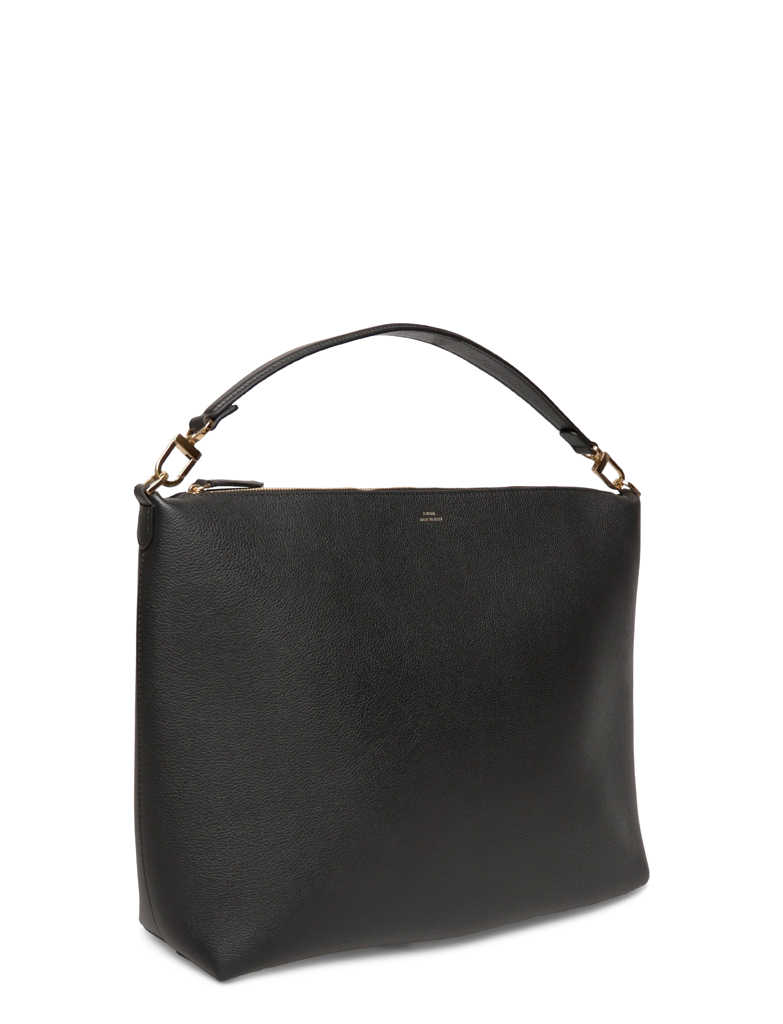 TOTEME - Bevel Leather Shoulder Bag - axelremsväskor - black - 2