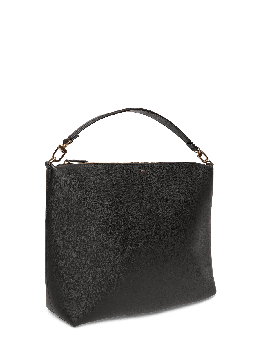 TOTEME - Bevel Leather Shoulder Bag - axelremsväskor - black - 2