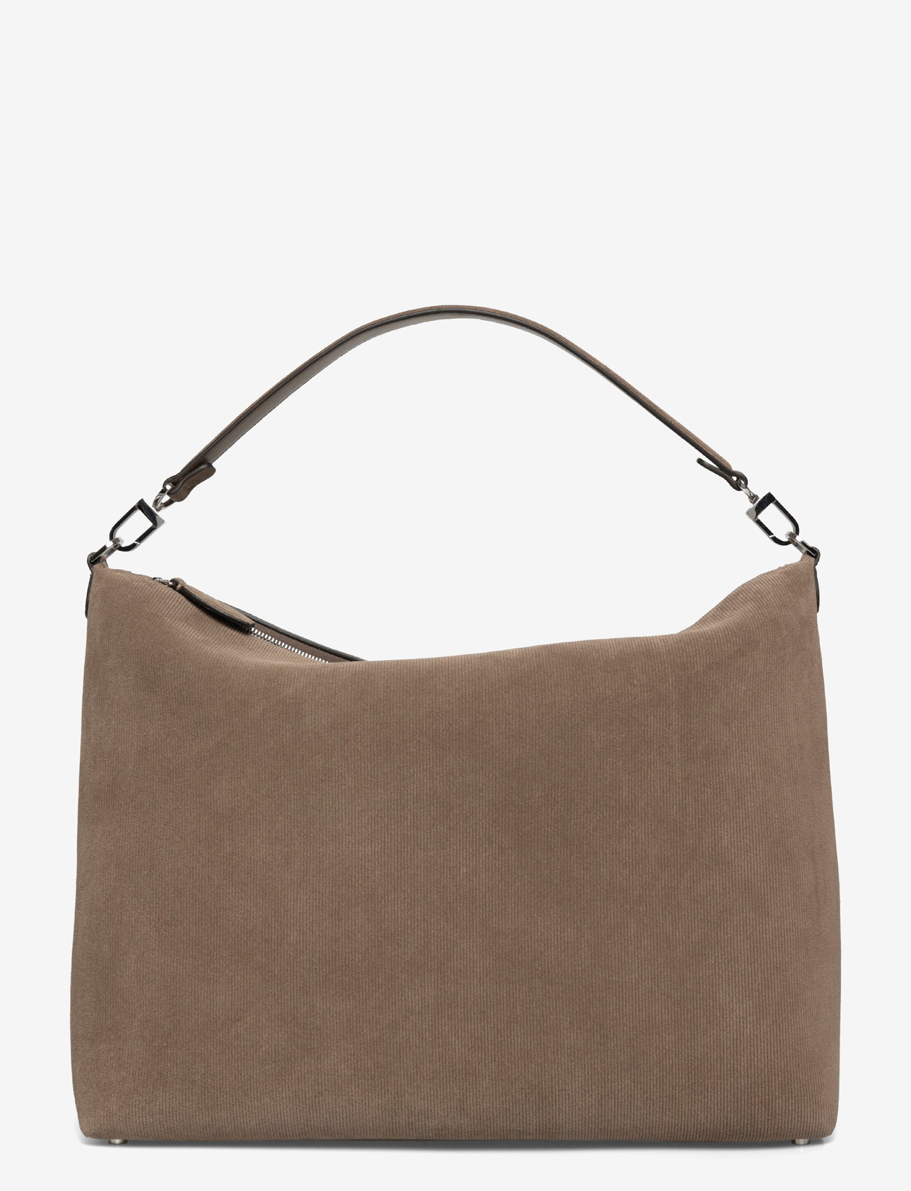 TOTEME - Bevel medium textured-suede shoulder bag - skuldertasker - brown - 0
