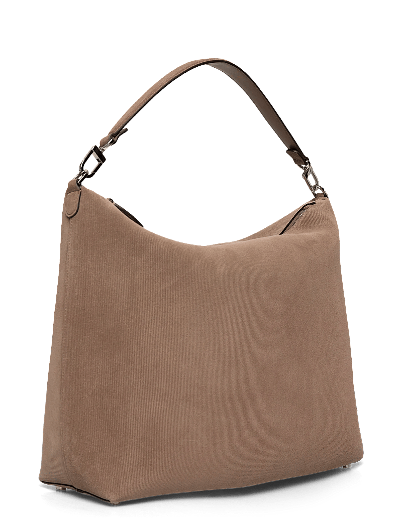 TOTEME - Bevel medium textured-suede shoulder bag - skuldertasker - brown - 2