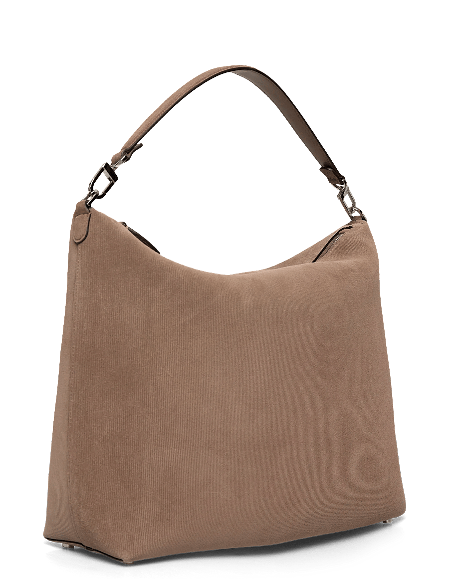 TOTEME - Bevel medium textured-suede shoulder bag - schultertaschen - brown - 2