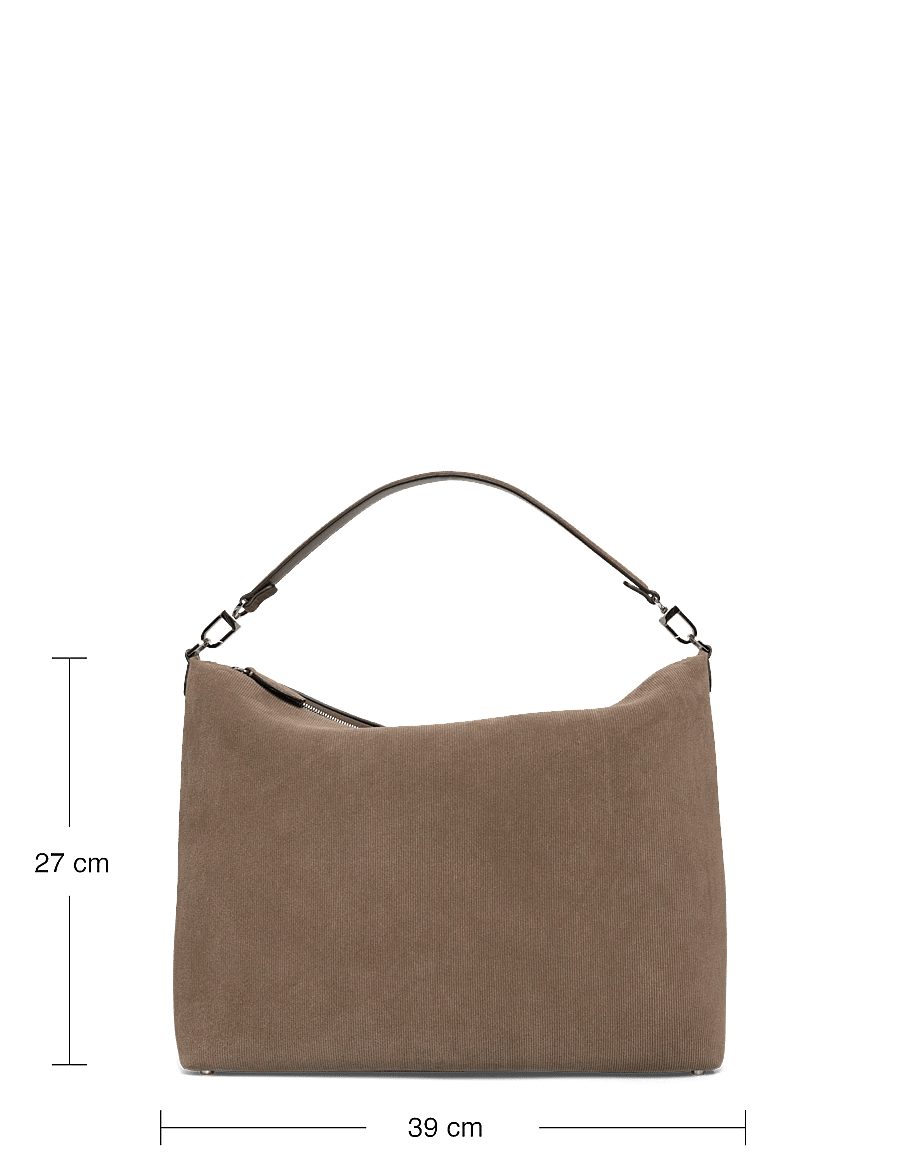 TOTEME - Bevel medium textured-suede shoulder bag - schultertaschen - brown - 3