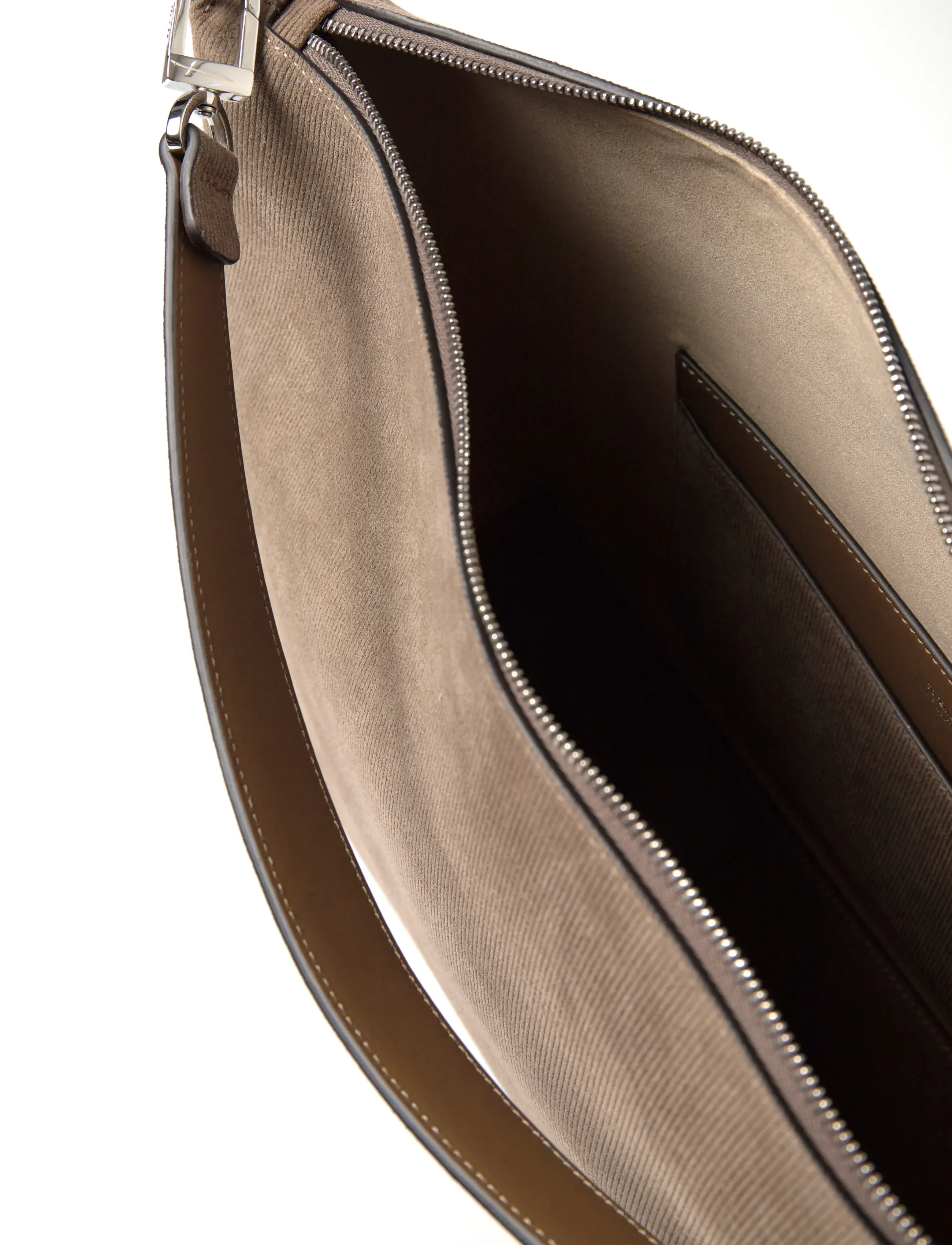 TOTEME - Bevel medium textured-suede shoulder bag - schultertaschen - brown - 5