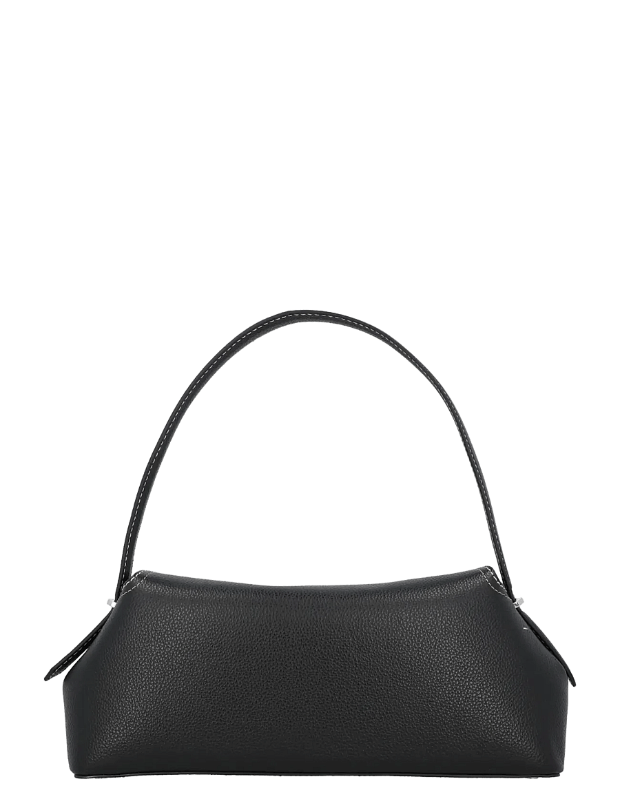 TOTEME - T Lock Grained Leather Top Handle Bag - skuldertasker - black - 1