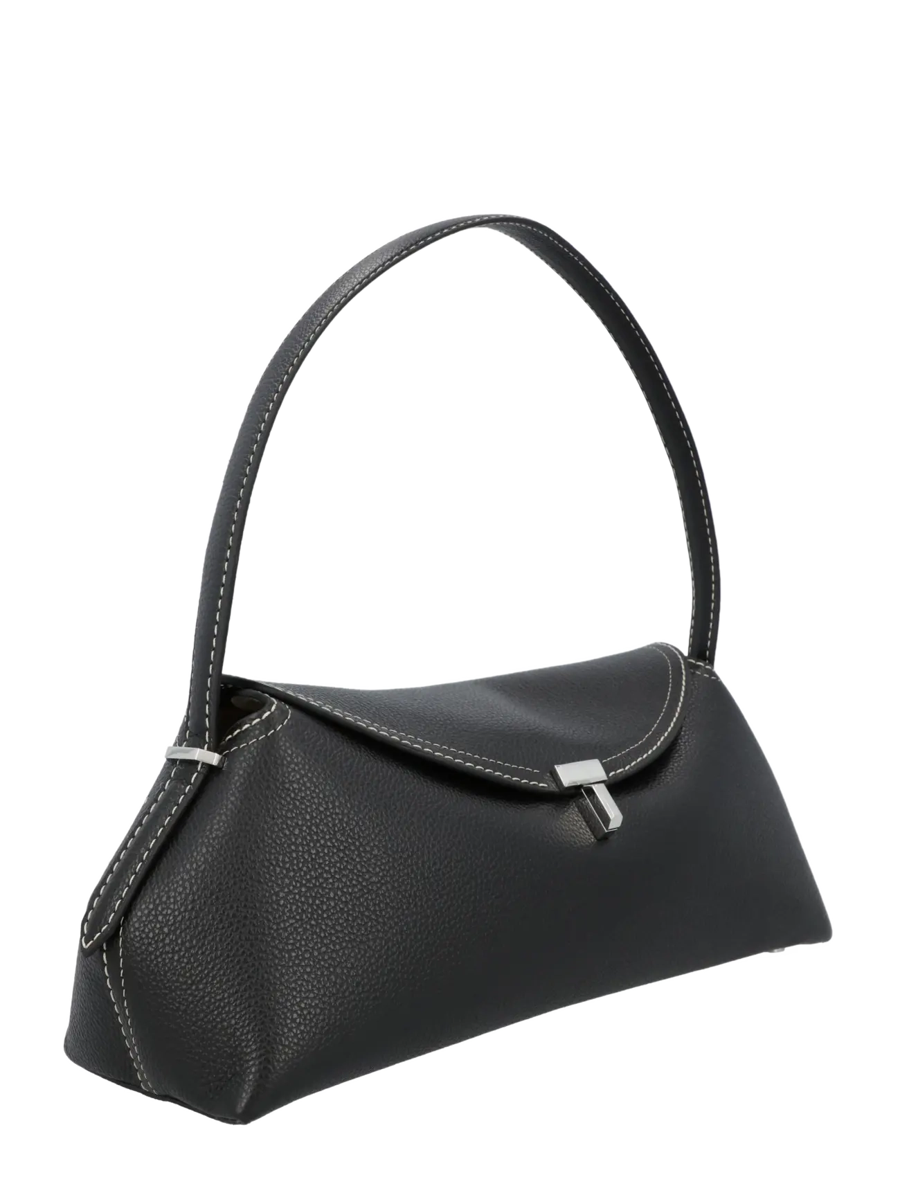 TOTEME - T Lock Grained Leather Top Handle Bag - skuldertasker - black - 2