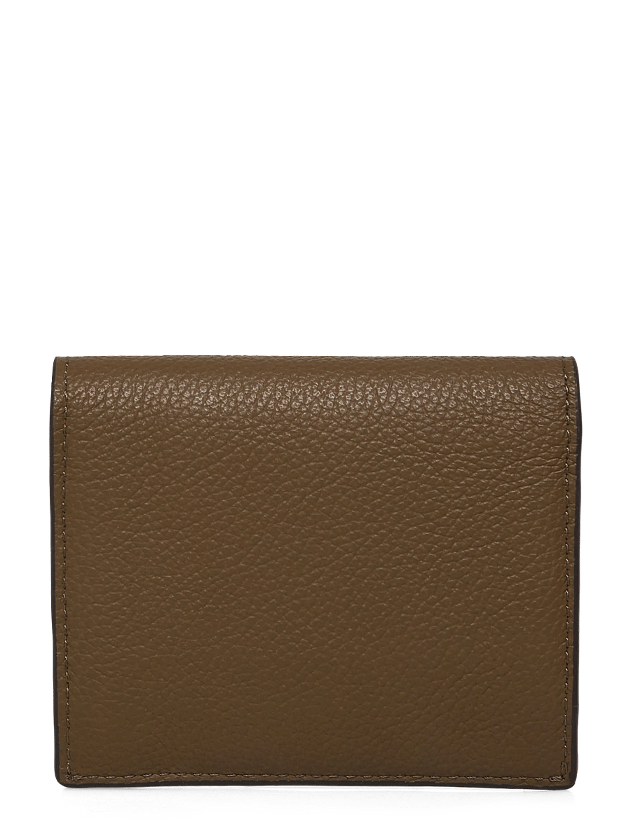 TOTEME - T-Lock leather wallet - kartenetuis - dark taupe - 1