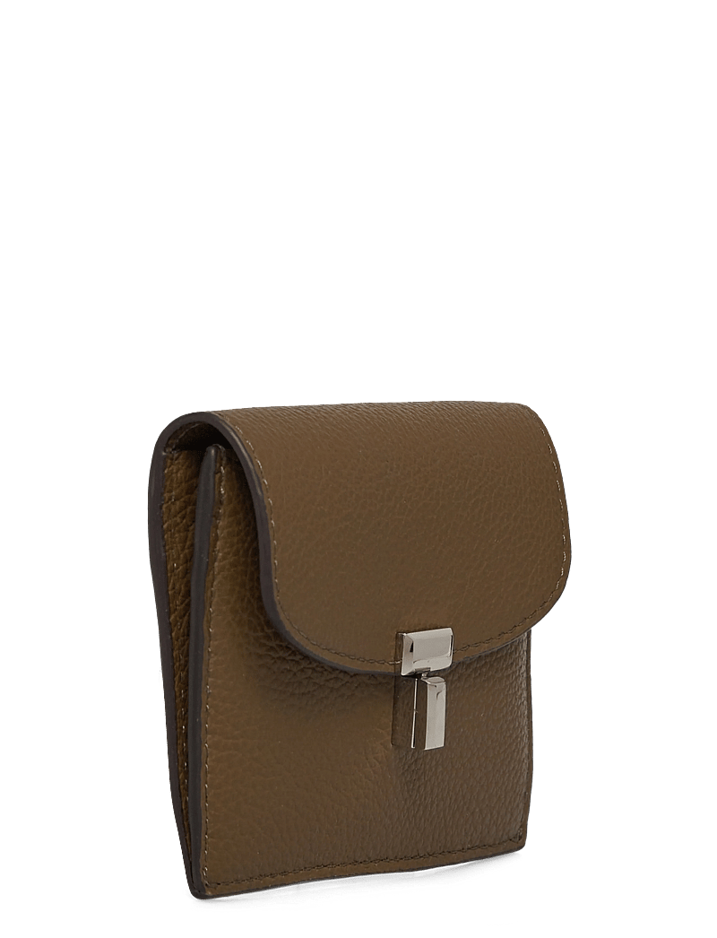 TOTEME - T-Lock leather wallet - korthållare - dark taupe - 2