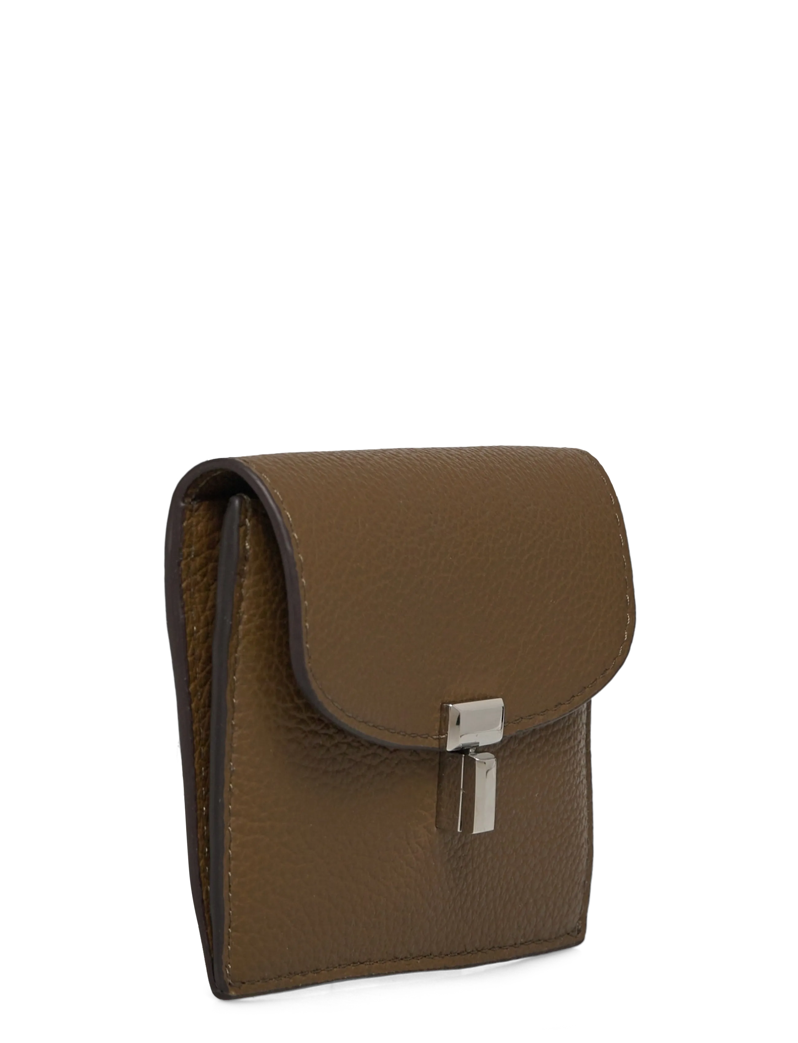 TOTEME - T-Lock leather wallet - kartenetuis - dark taupe - 2
