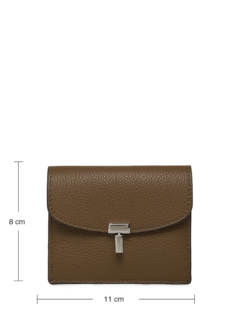 TOTEME - T-Lock leather wallet - korthållare - dark taupe - 3