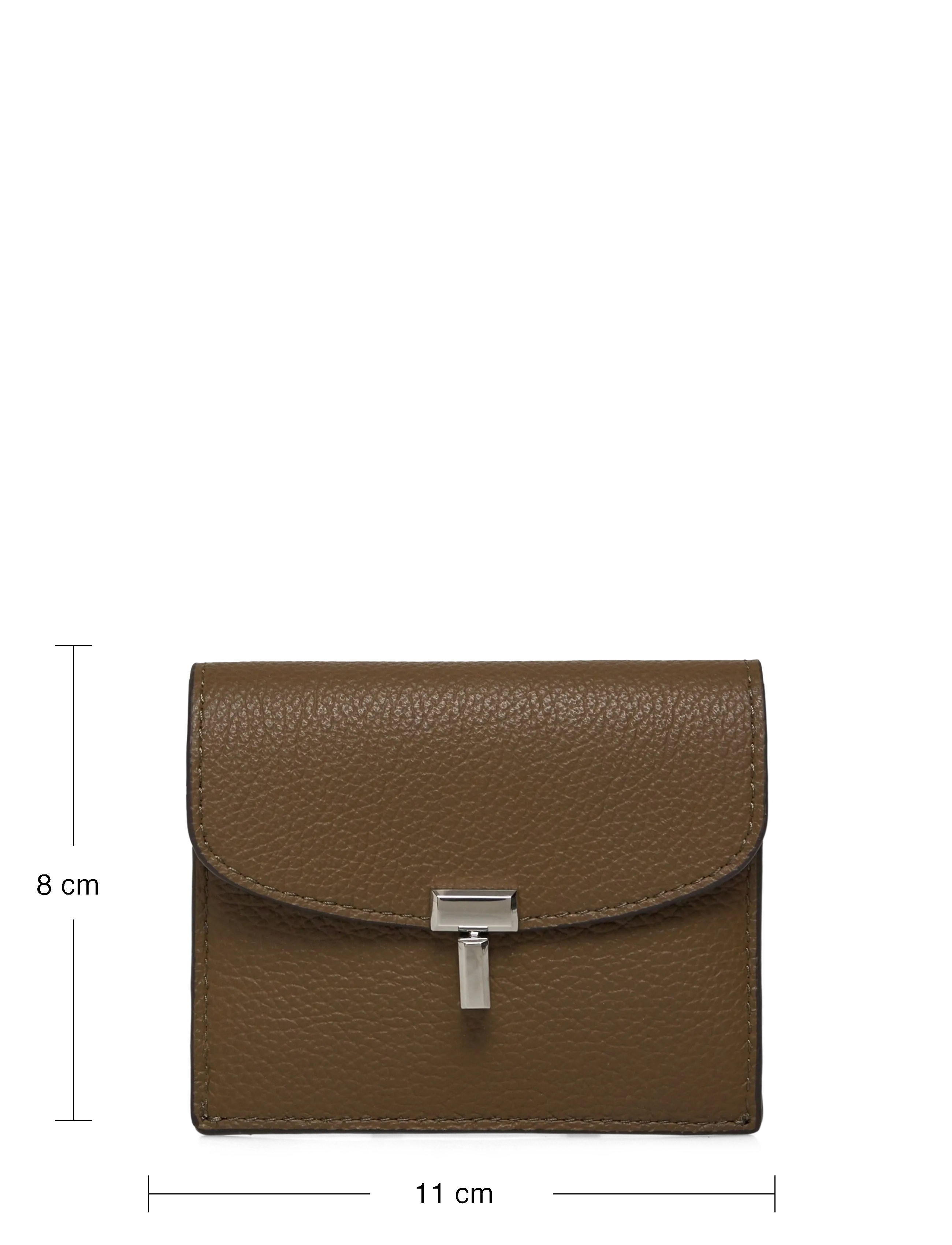 TOTEME - T-Lock leather wallet - kartenetuis - dark taupe - 3