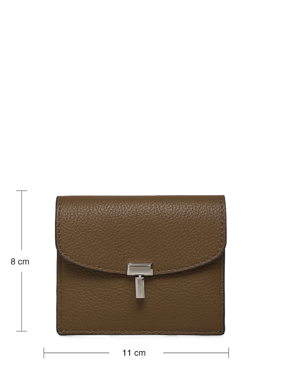 TOTEME - T-Lock leather wallet - kartenetuis - dark taupe - 3