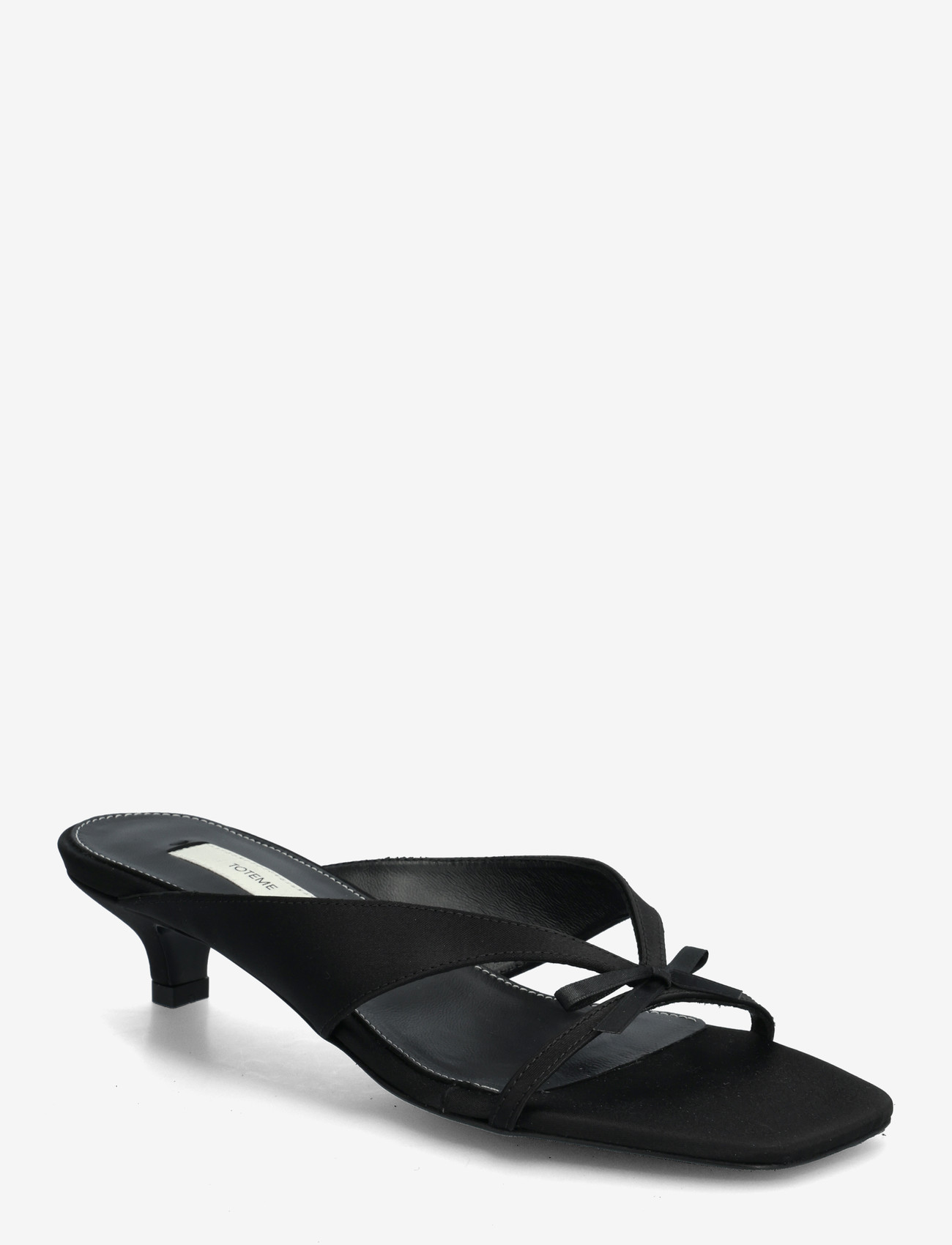 TOTEME - 35mm Bow Satin Sandals - augstpapēžu sandales - brown - 0