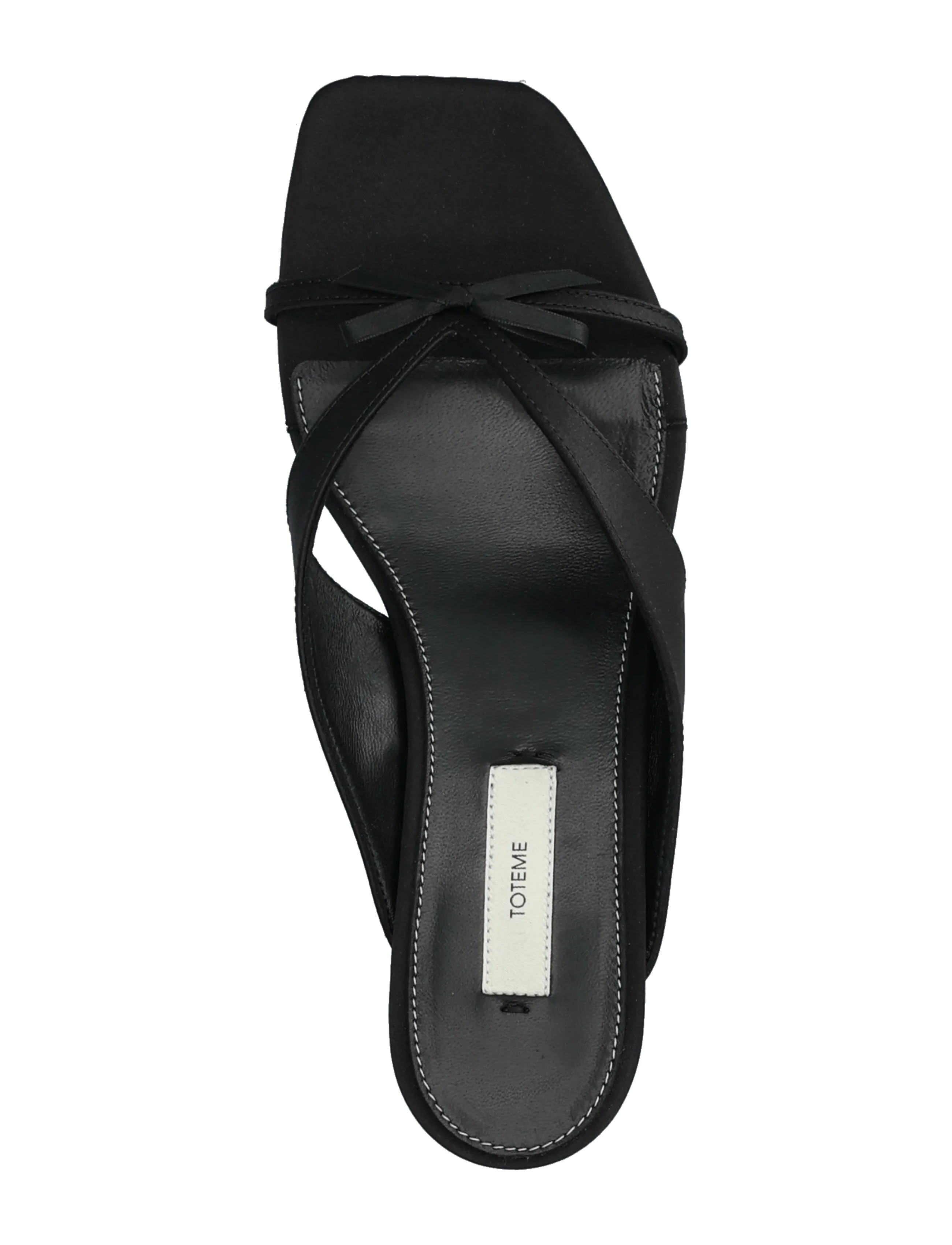 TOTEME - 35mm Bow Satin Sandals - heeled sandals - brown - 3