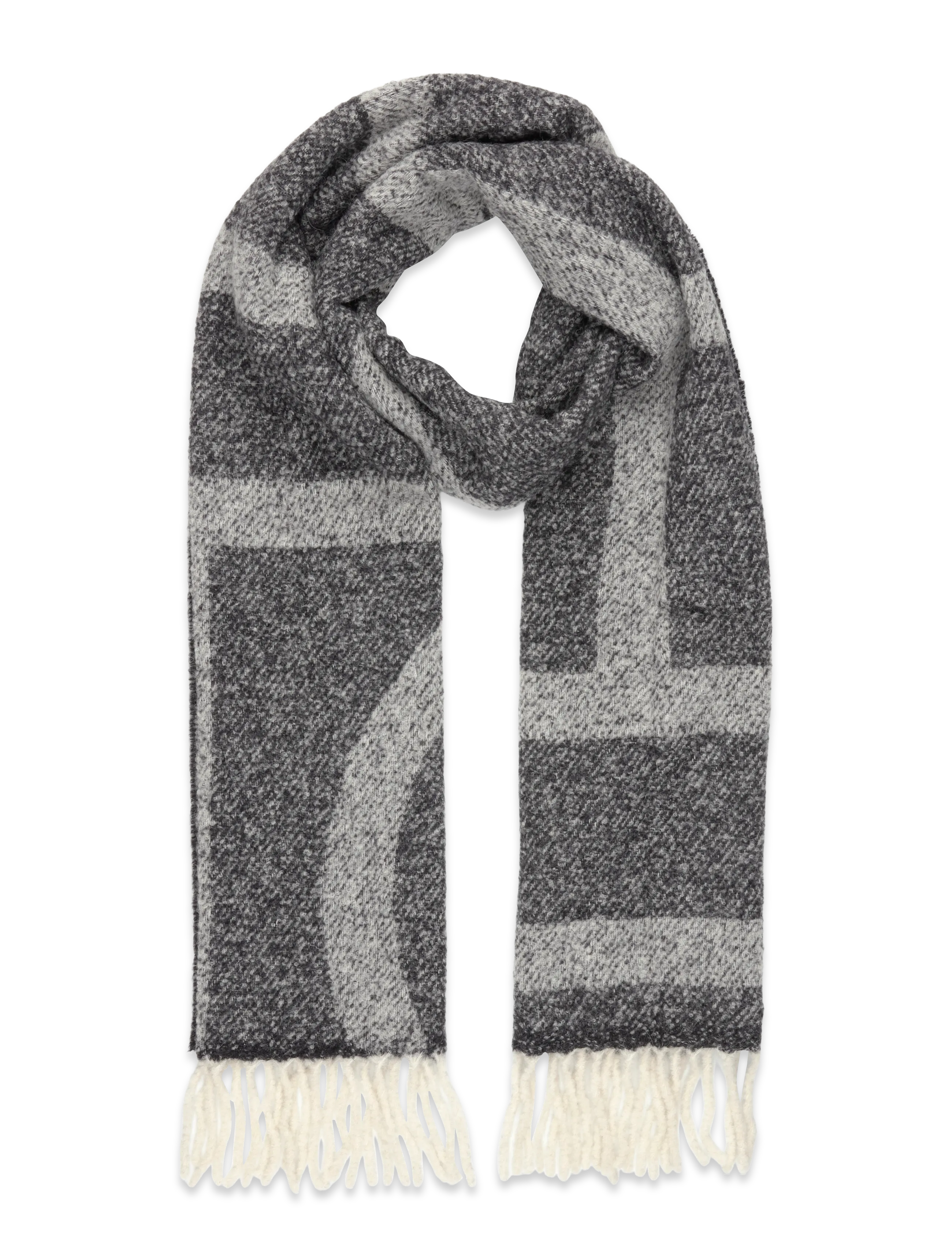 TOTEME Monogram Jacquard Wool Scarf, One Size, Scarves, Grau - Winter Frauen
