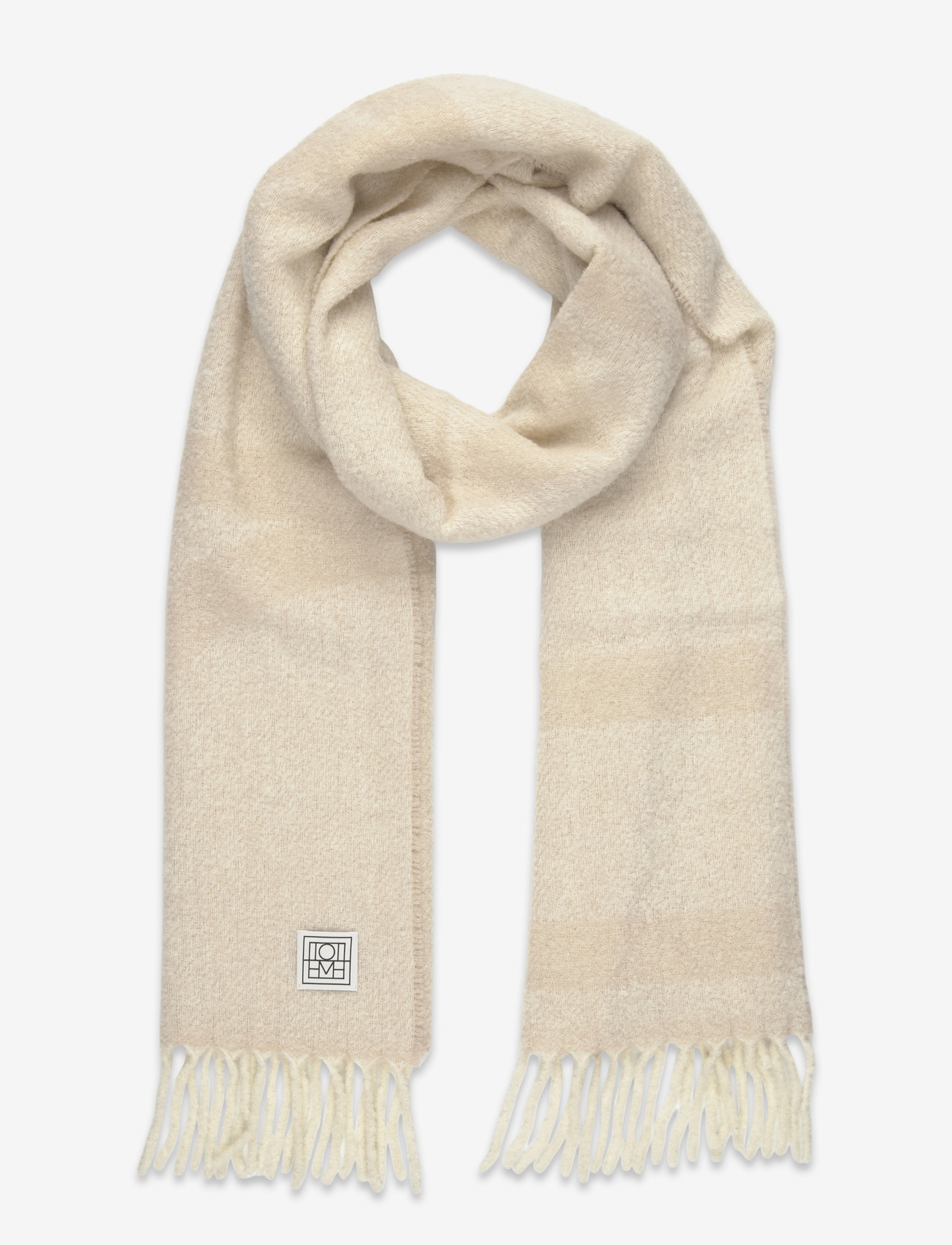 TOTEME - Monogram Jacquard Wool Scarf - halstørklæder - white - 0