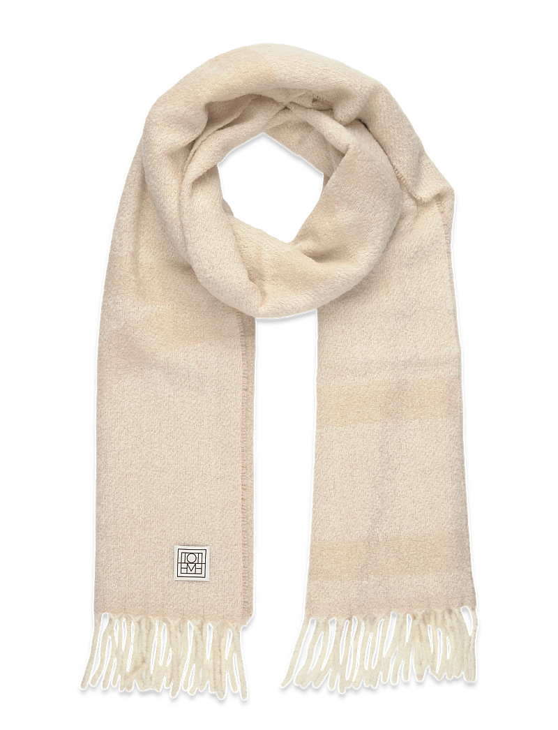 TOTEME - Monogram Jacquard Wool Scarf - halstørklæder - white - 0