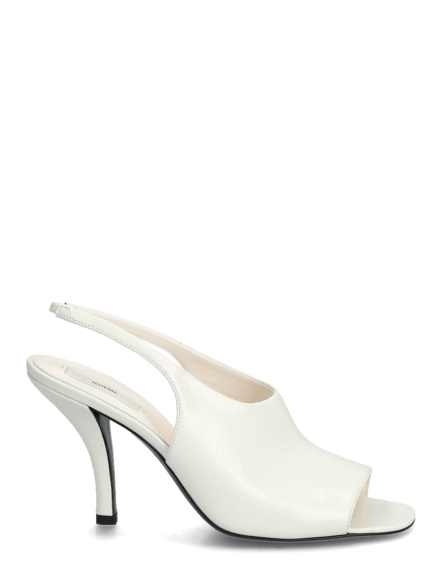 TOTEME - Leather Contour Sandals - confirmation - white - 2