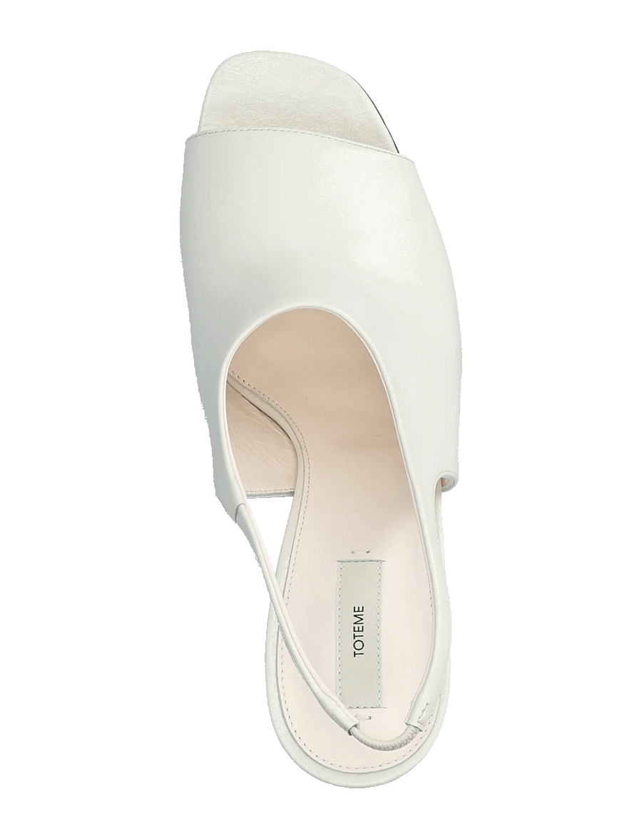 TOTEME - Leather Contour Sandals - confirmation - white - 3
