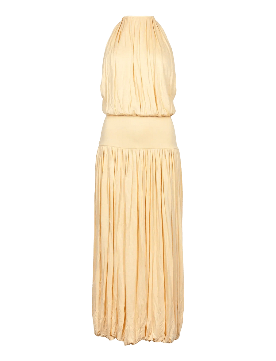 TOTEME - Gathered Jersey Midi Dress - yellow - 0