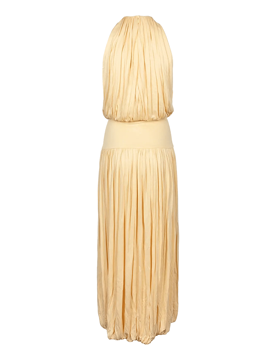 TOTEME - Gathered Jersey Midi Dress - midikleider - yellow - 1
