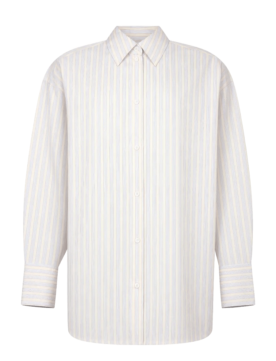 TOTEME - Signature Striped Cotton Shirt - långärmade skjortor - multicolored - 0