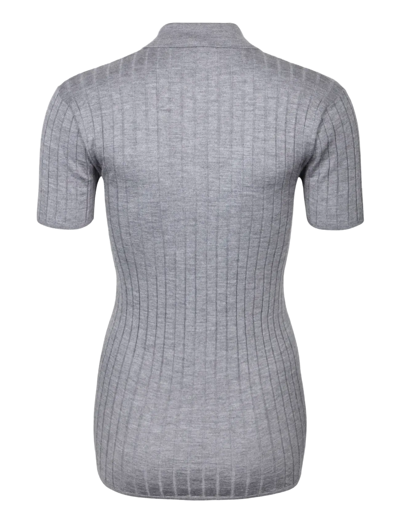 TOTEME - Ribbed Cashmere And Silk Polo Shirt - cashmere - grey - 1