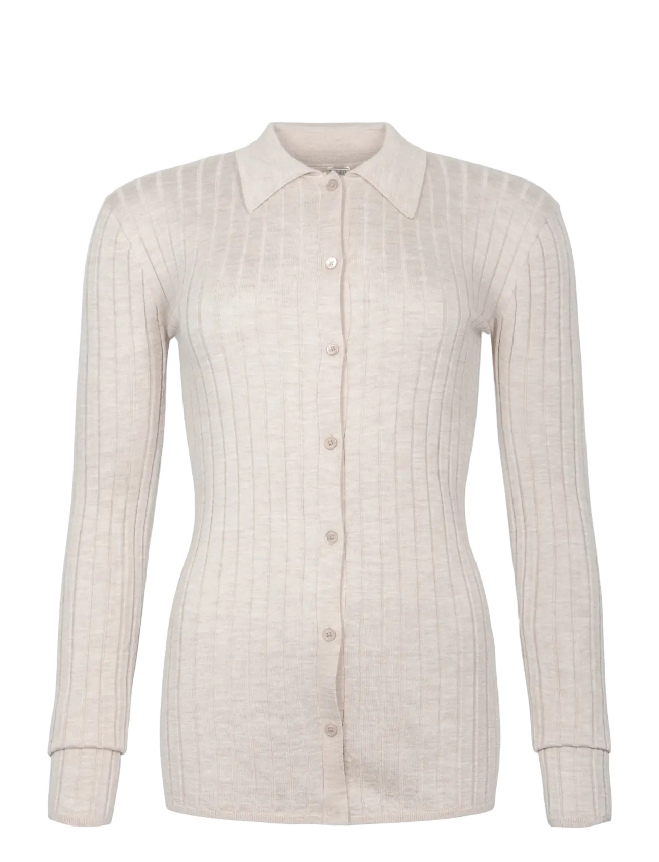 TOTEME Slim ribbed shirt - T-shirts & Tops - WHITE / cream