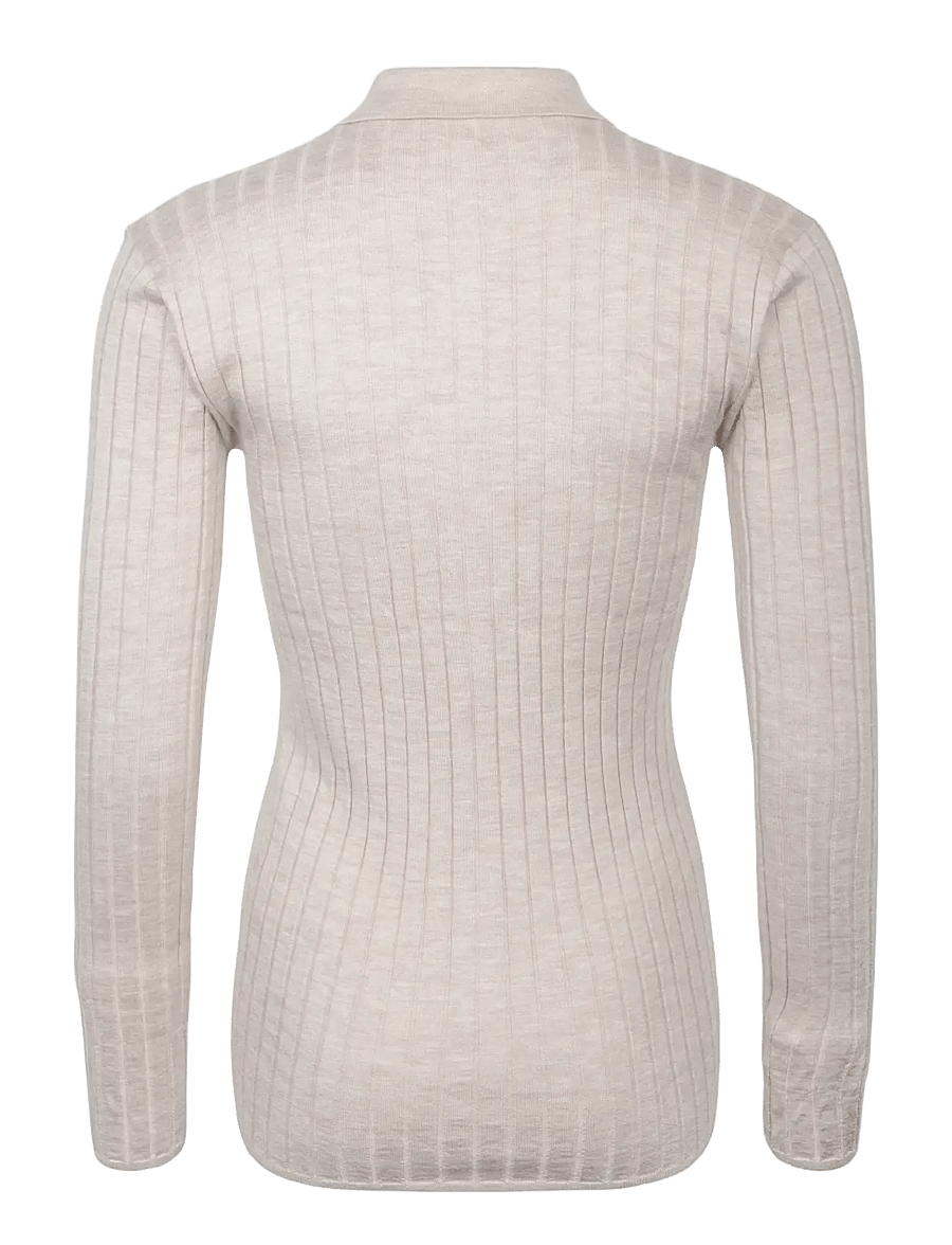 TOTEME - Slim ribbed shirt - cashmere - white - 1