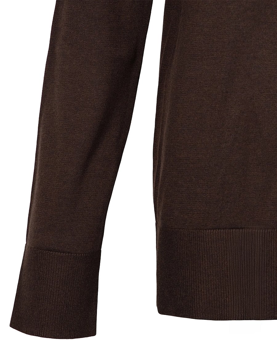 TOTEME - Fine V Neck Knit Sweater - kashmir - brown - 2