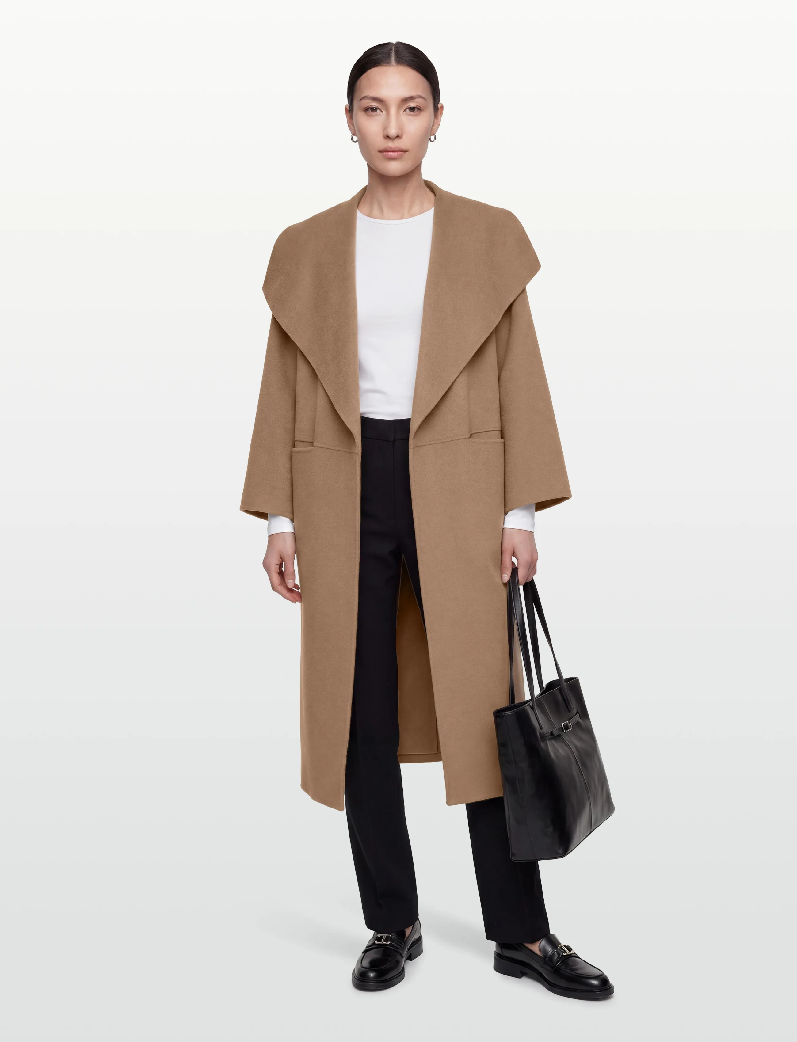TOTEME SIGNATURE WOOL CASHMERE COAT - Quiet luxury - BEIGE / brown