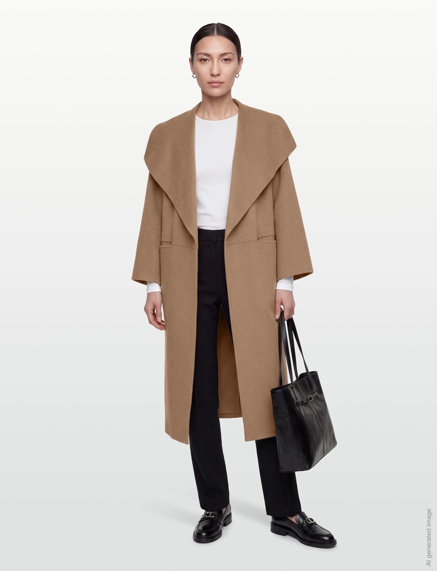 TOTEME - SIGNATURE WOOL CASHMERE COAT - vinterjakker - beige - 0