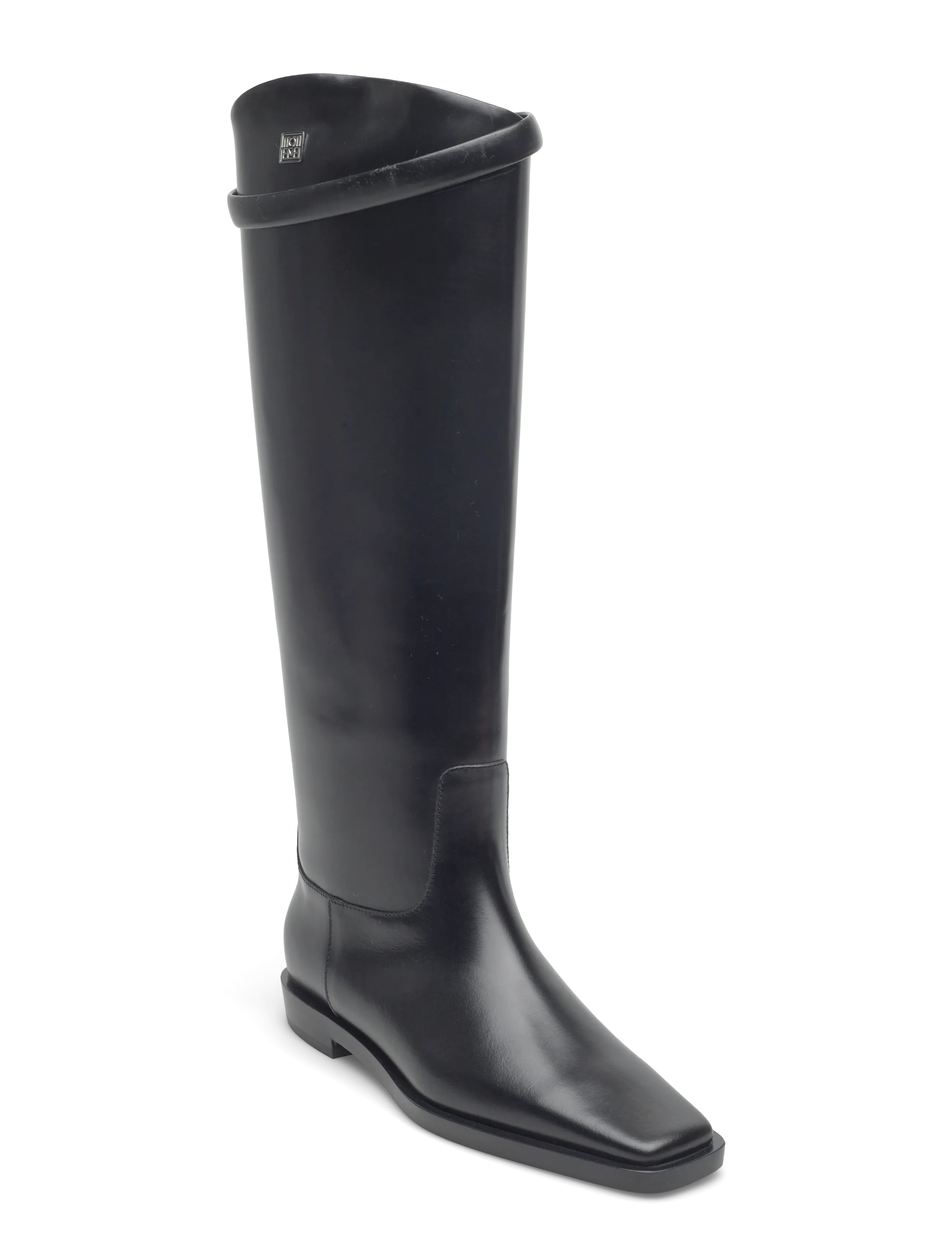 TOTEME LEATHER RIDING BOOTS - Transitional Layering - BLACK / black