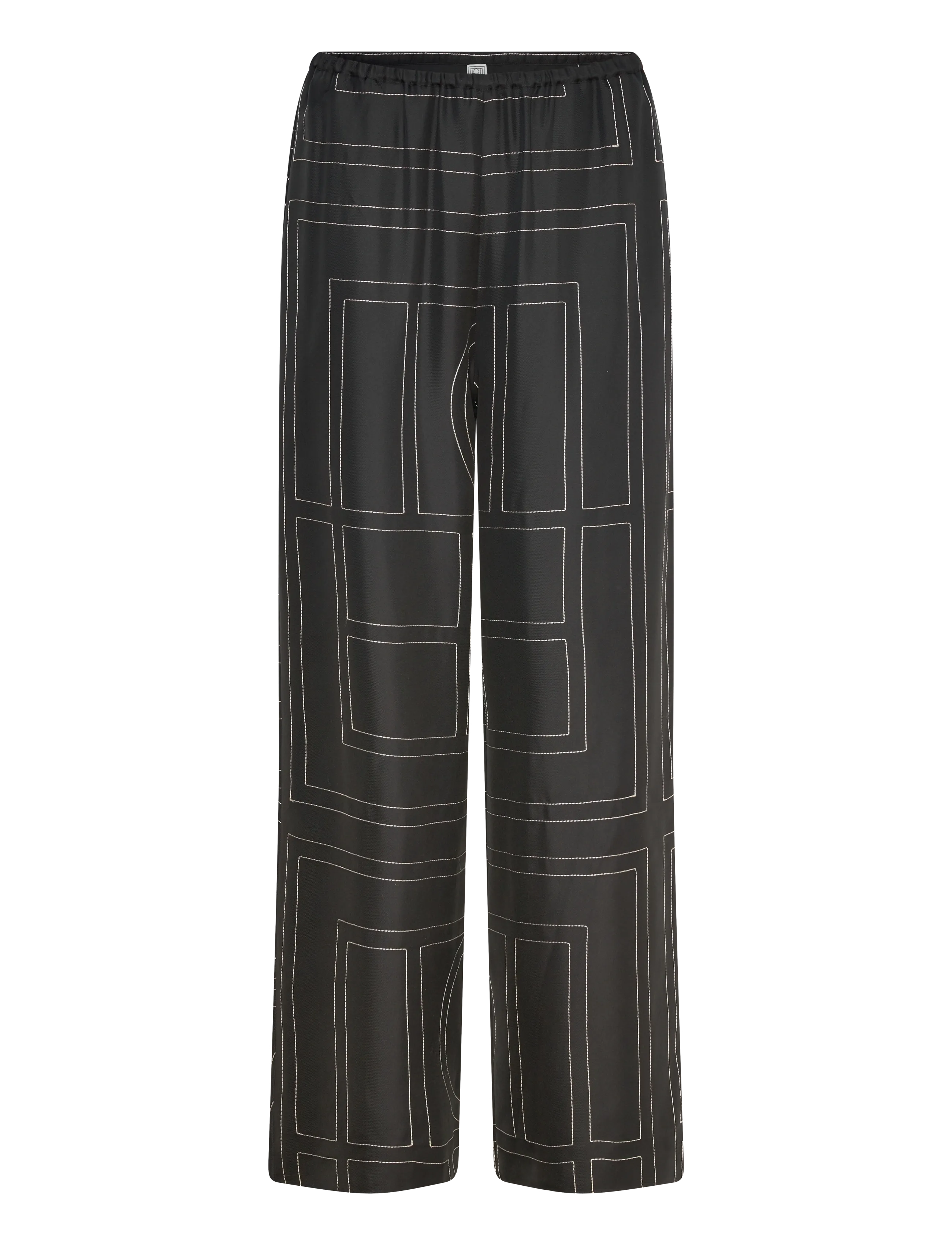 TOTEME MONOGRAM SILK PJ BOTTOMS - Kleidung - BLACK / black