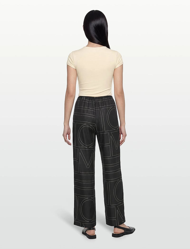 TOTEME - MONOGRAM SILK PJ BOTTOMS - black - 4