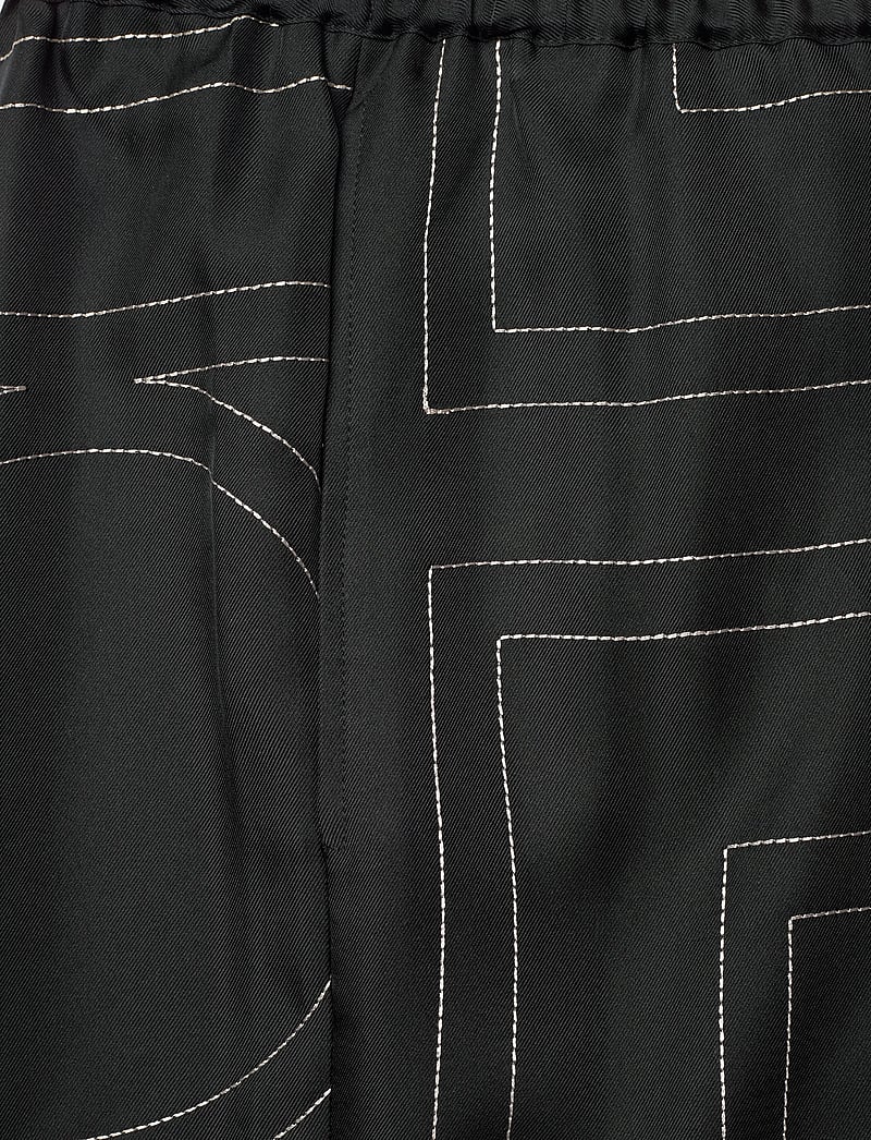 TOTEME - MONOGRAM SILK PJ BOTTOMS - hosen mit weitem bein - black - 2