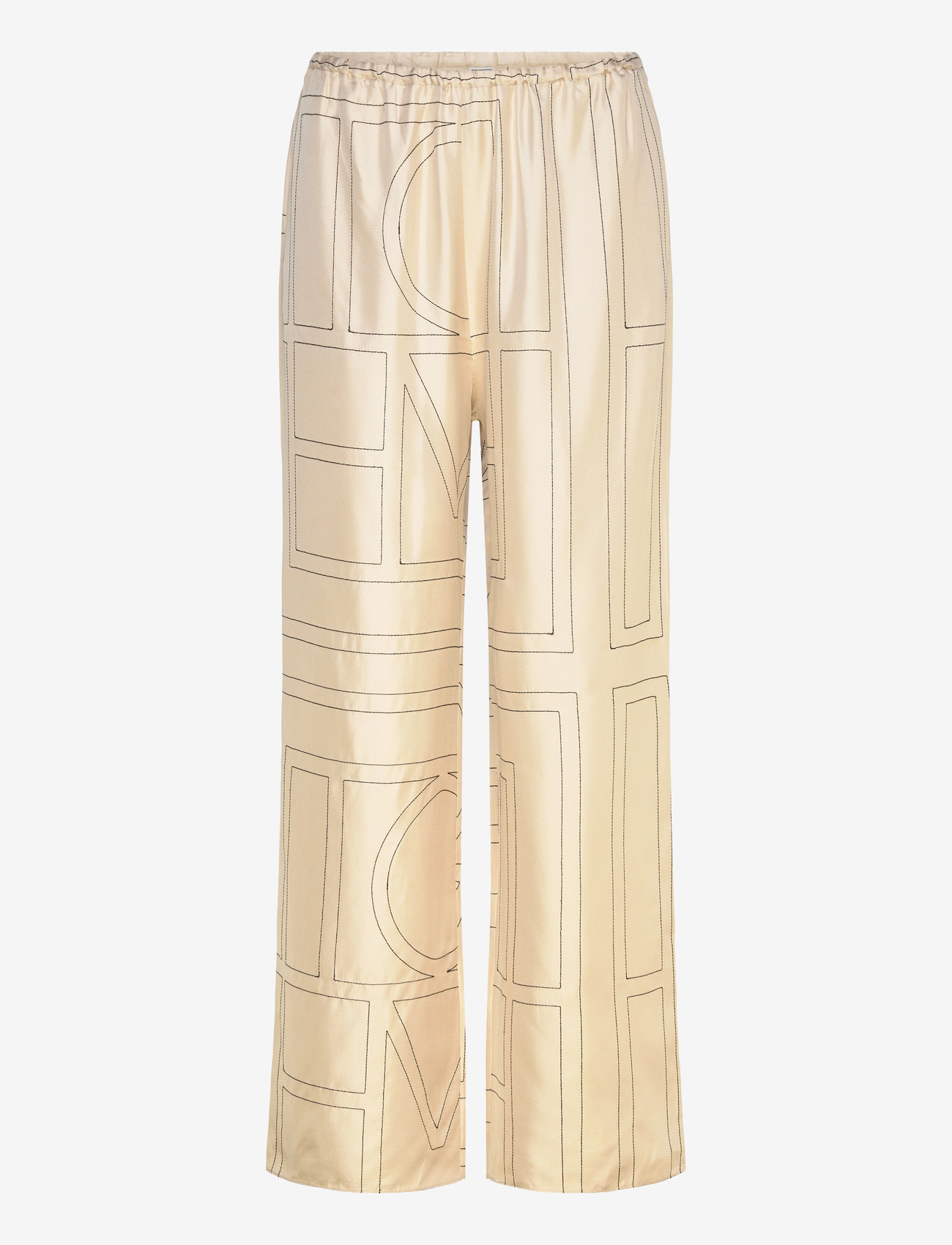 TOTEME - MONOGRAM SILK PJ BOTTOMS - wide leg trousers - cream - 0