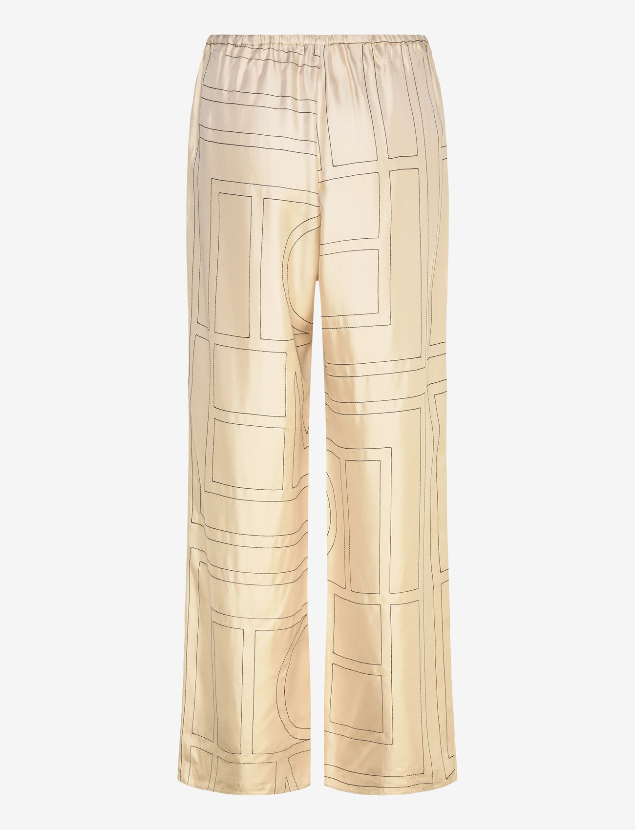 TOTEME - MONOGRAM SILK PJ BOTTOMS - wide leg trousers - cream - 1