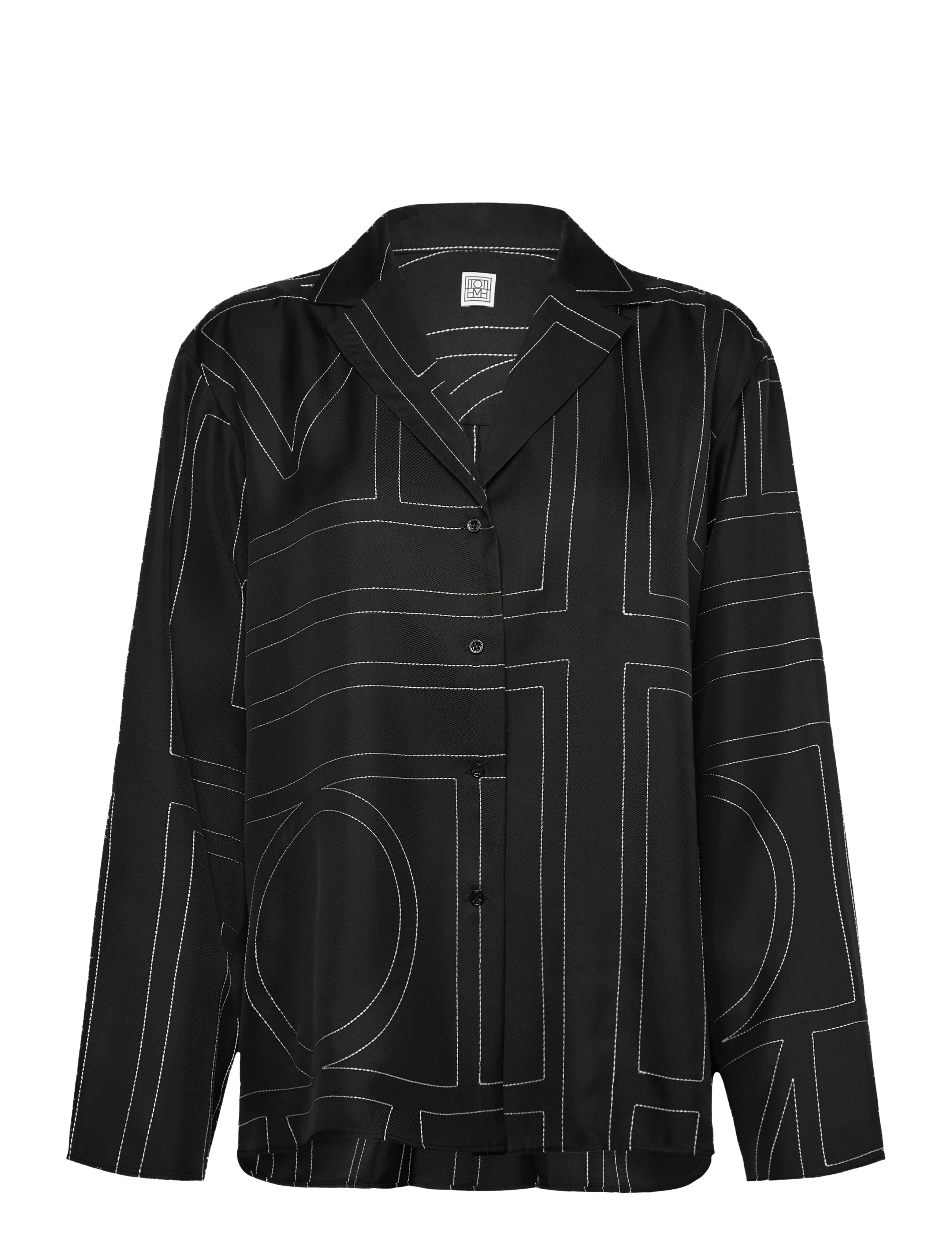 TOTEME MONOGRAM SILK PJ TOP - Rõivad - BLACK / black